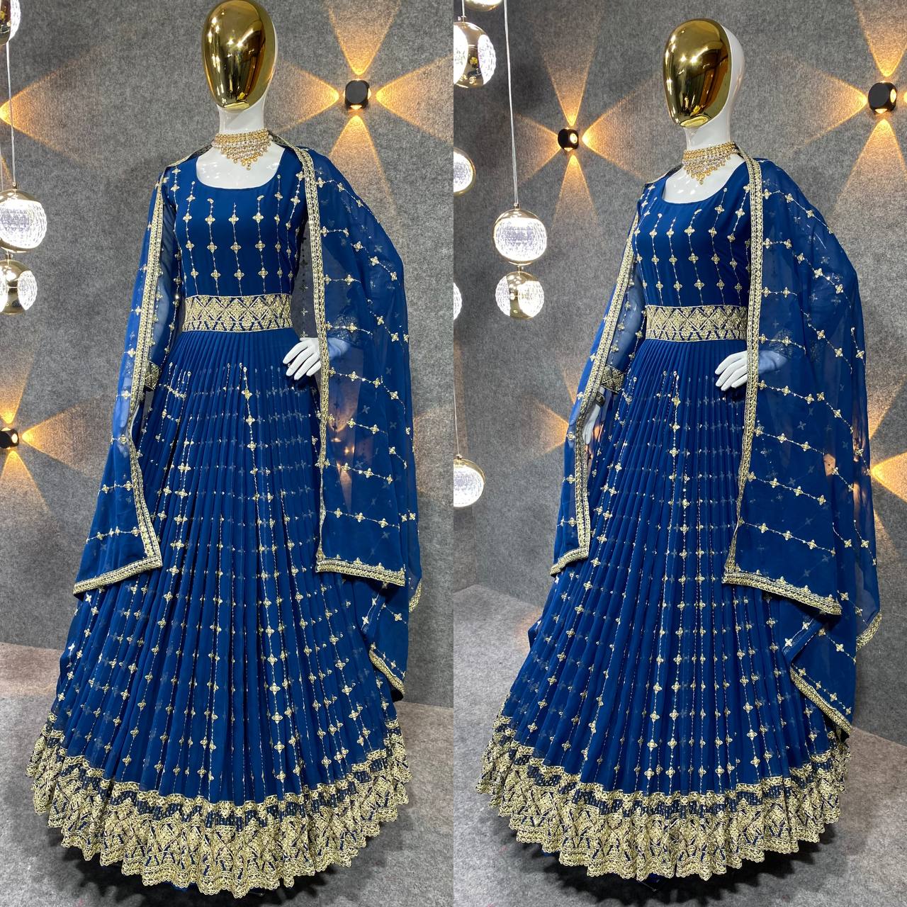 Designer Party Wear Anarkali Gown And Beautiful Dupatta