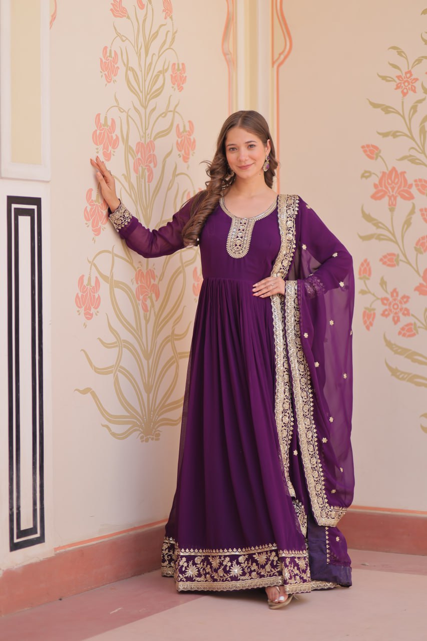 Party Wear Look Designer Gown And Beautiful Dupatta