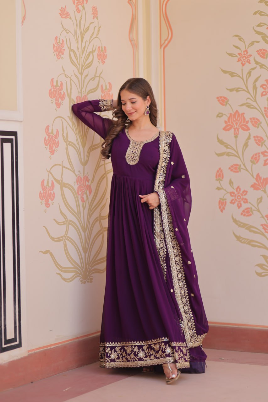 Party Wear Look Designer Gown And Beautiful Dupatta