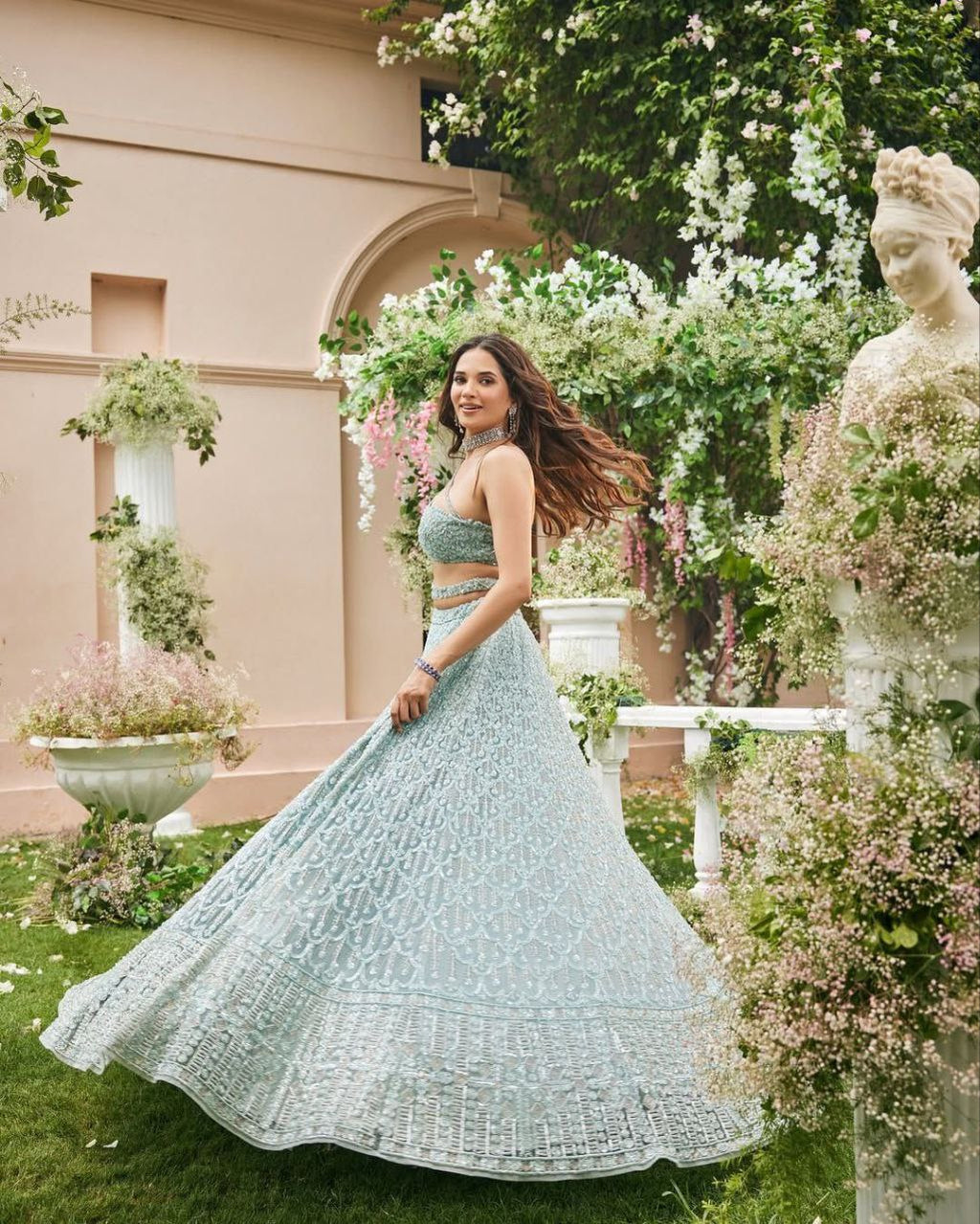 Party Wear Beautiful Lehenga Choli With Waist Belt