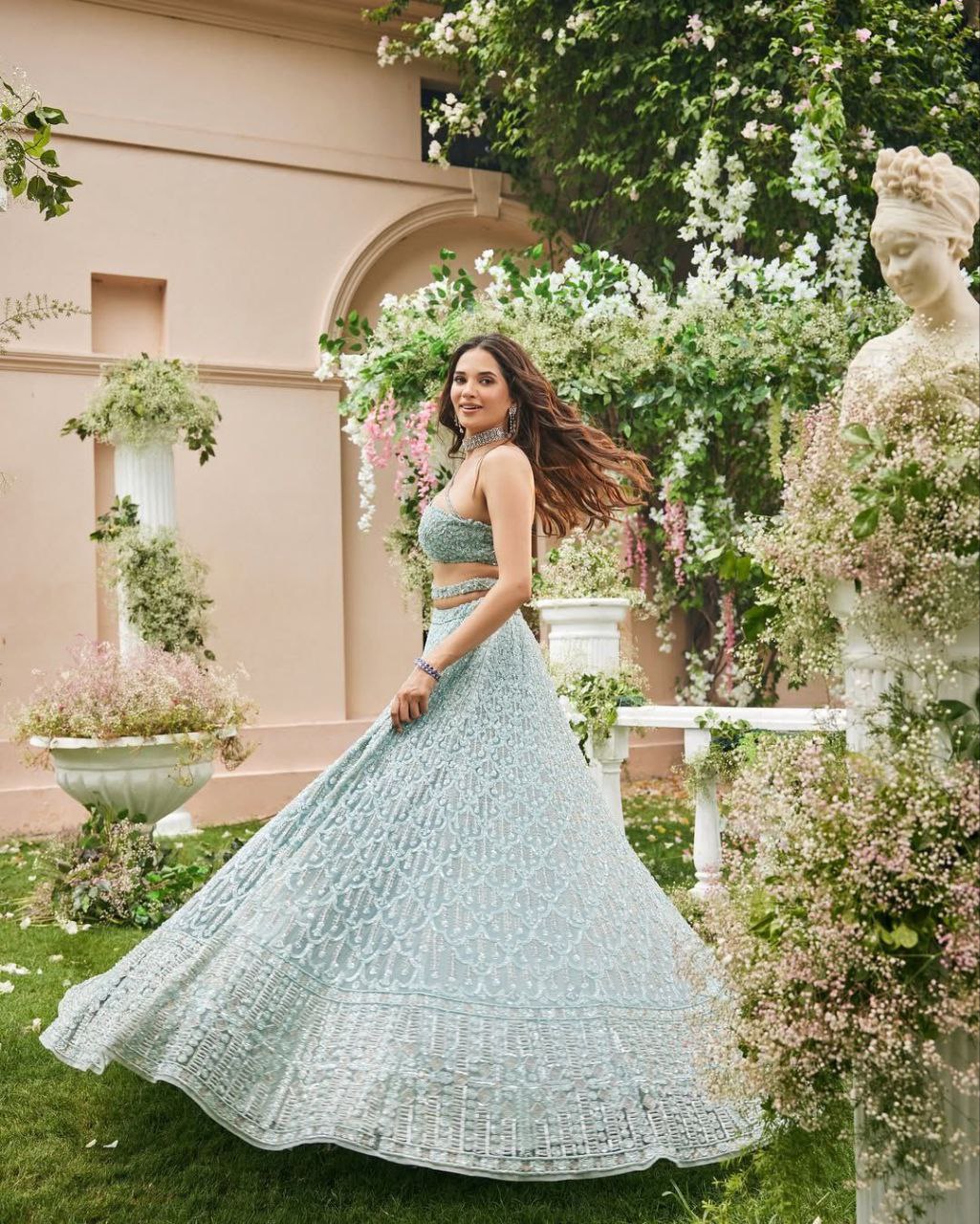 Party Wear Beautiful Lehenga Choli With Waist Belt