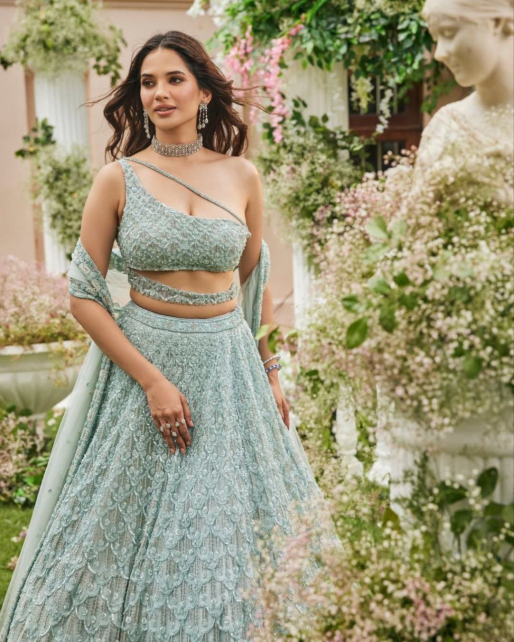 Party Wear Beautiful Lehenga Choli With Waist Belt