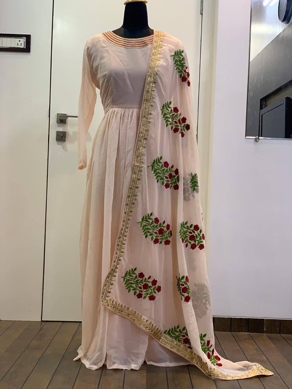 Party Wear Designer Gown, Pent And Beautiful Dupatta