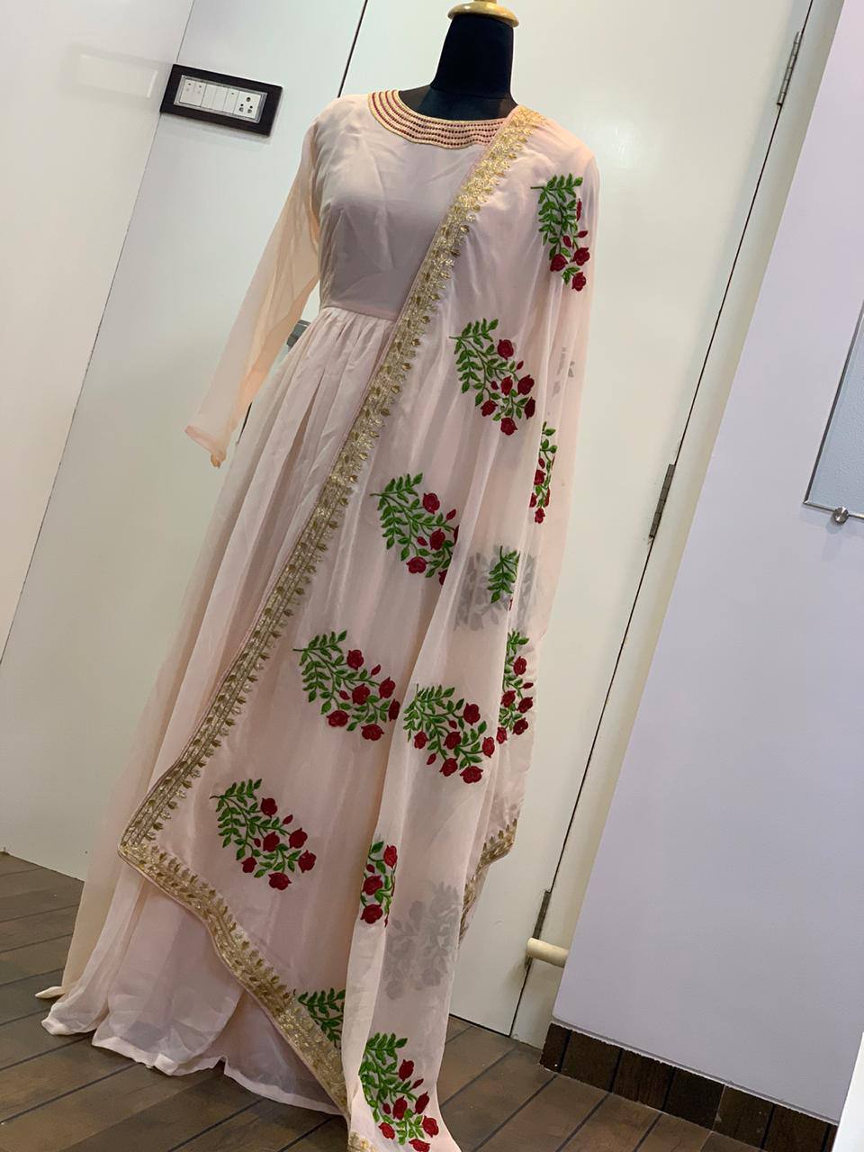 Party Wear Designer Gown, Pent And Beautiful Dupatta