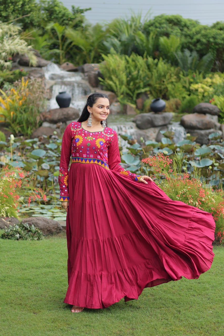 Navratri Special Gown With Kutchi Gamthi Work