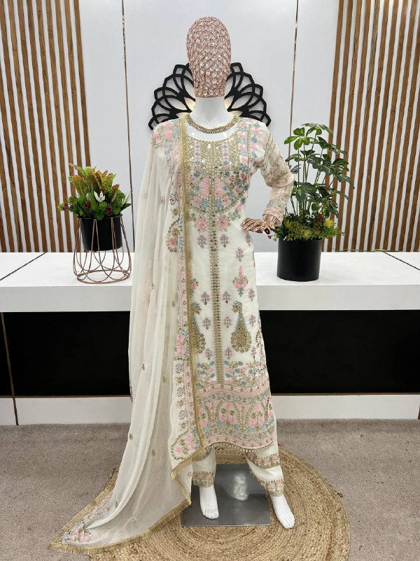 Fancy Top-Bottom And Dupatta With Heavy Embroidery Sequence Work
