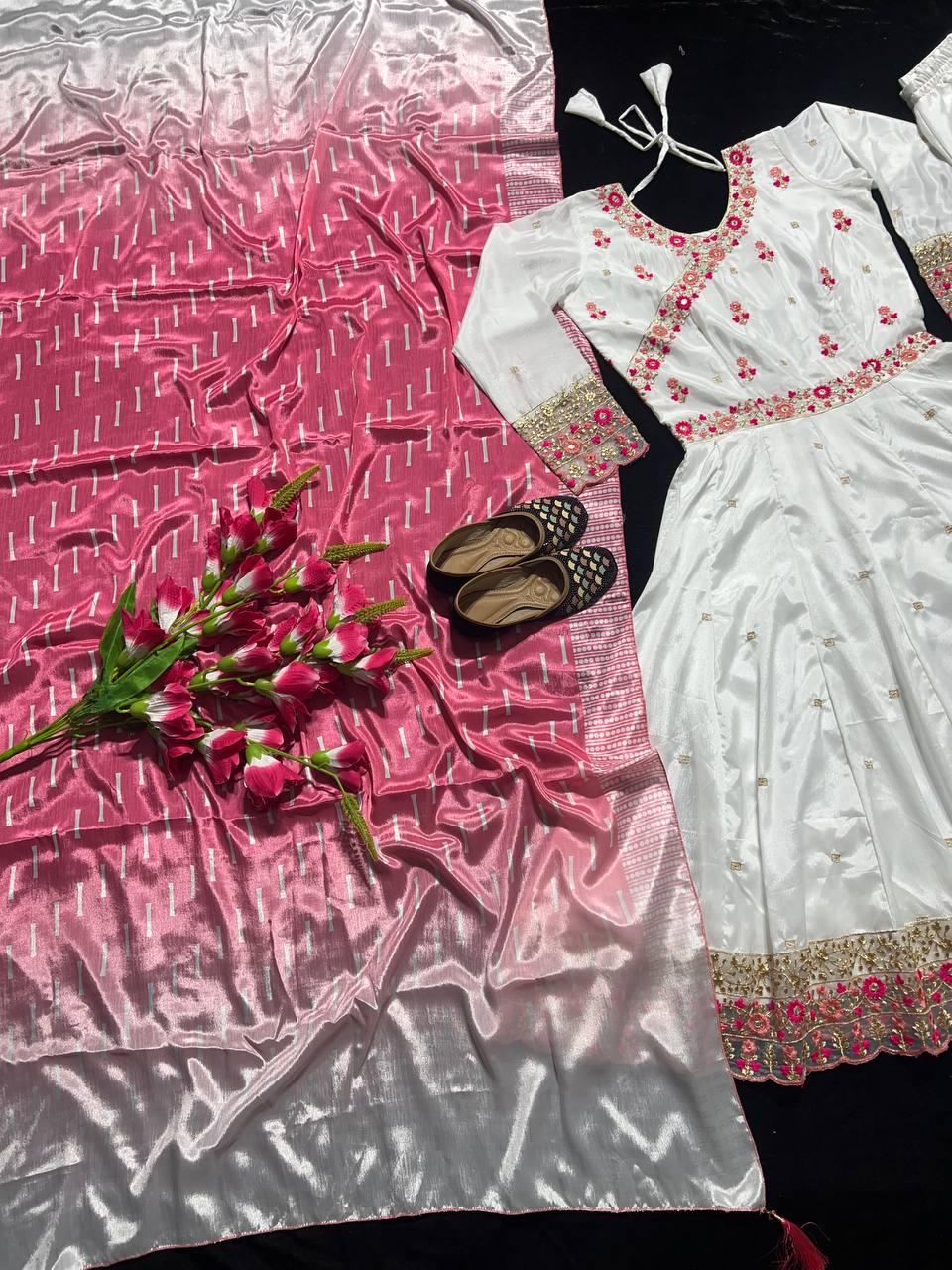 Party Wear Beautiful Anarkali Gown And Pent With Dupatta