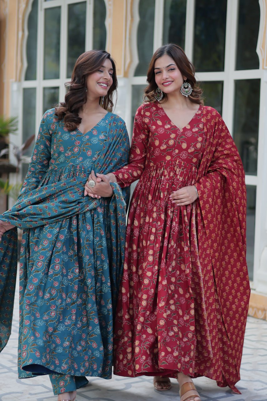 Party Wear Look Beautiful Gown And Pent With Dupatta