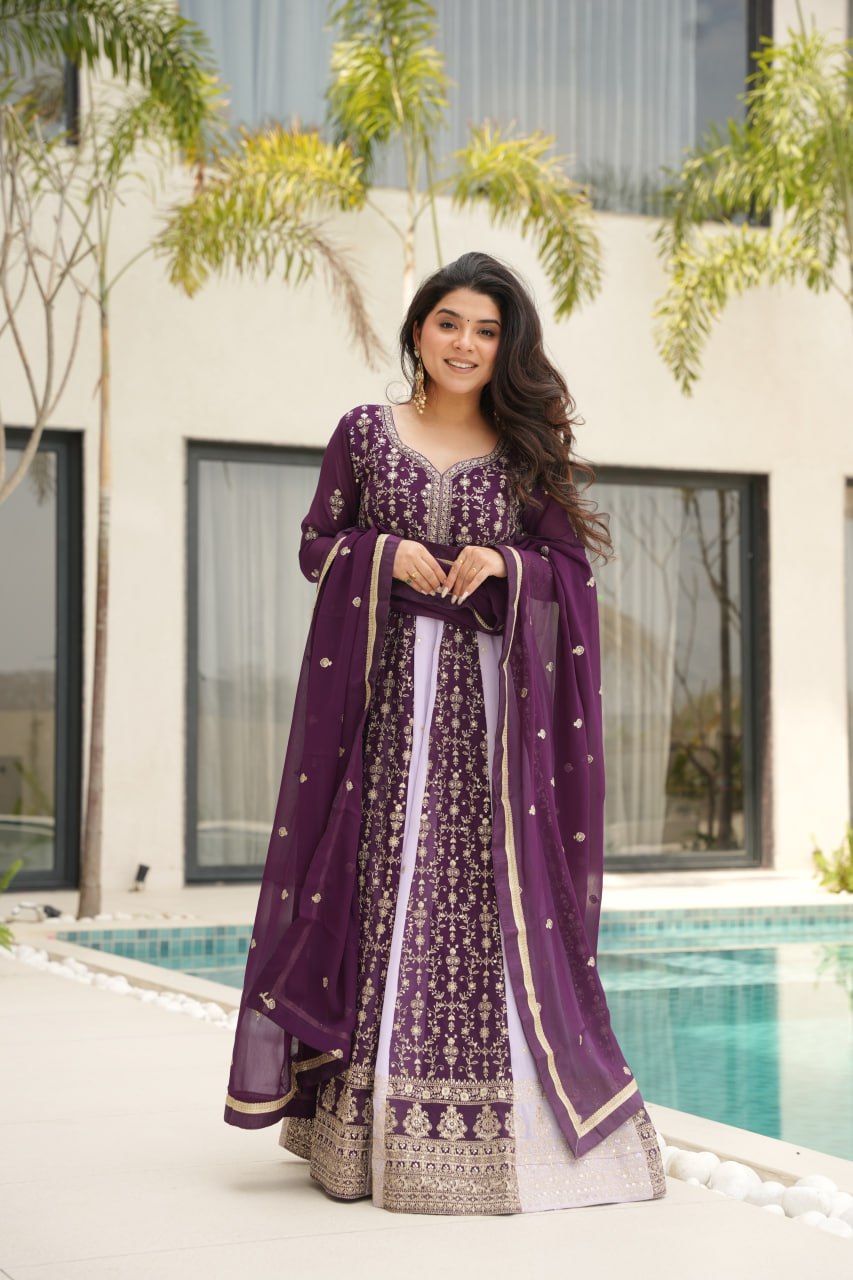Party Wear Beautiful Look Gown And Dupatta
