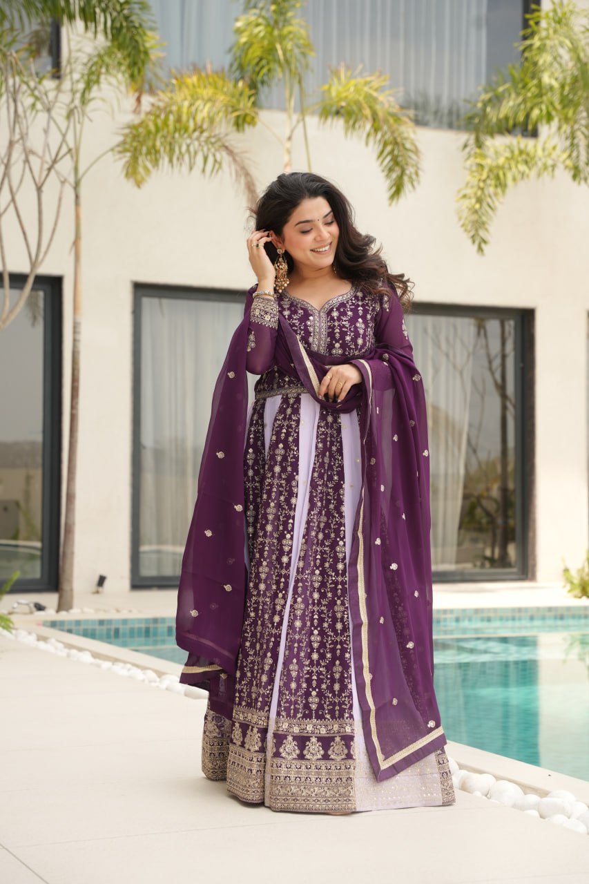 Party Wear Beautiful Look Gown And Dupatta