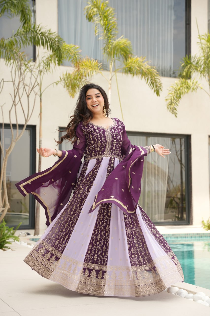 Party Wear Beautiful Look Gown And Dupatta