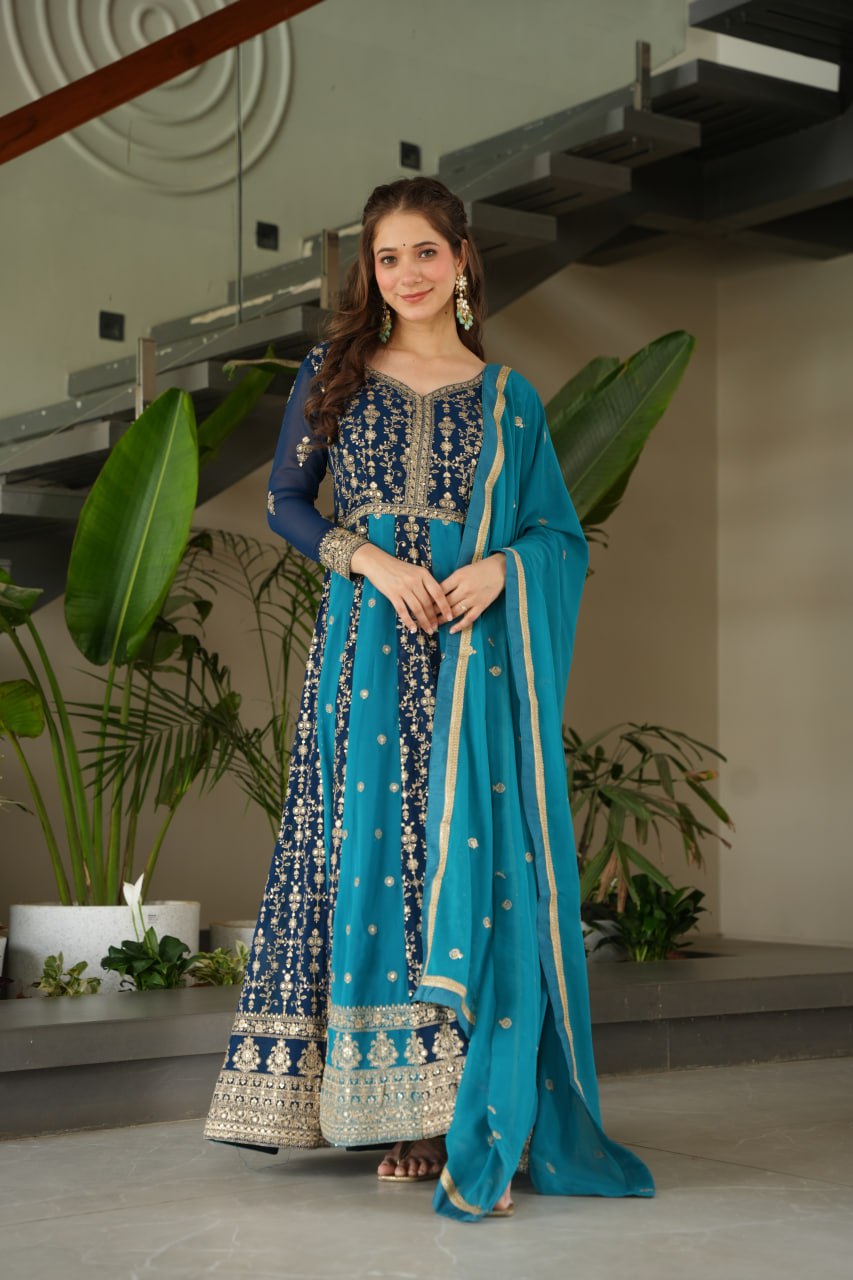 Party Wear Beautiful Look Gown And Dupatta