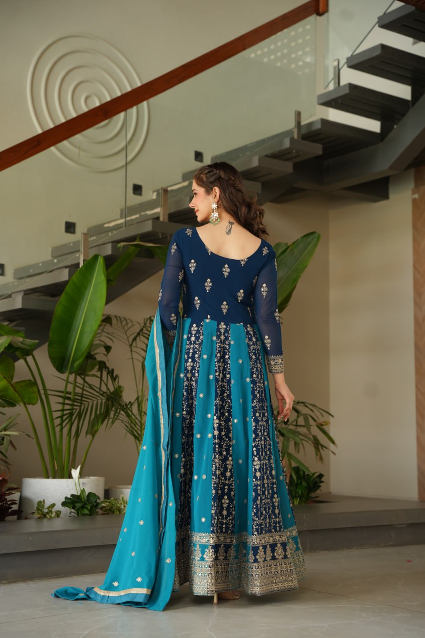 Party Wear Beautiful Look Gown And Dupatta
