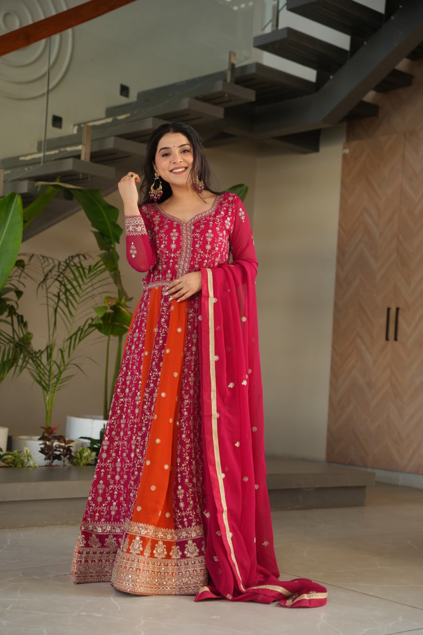 Party Wear Beautiful Look Gown And Dupatta