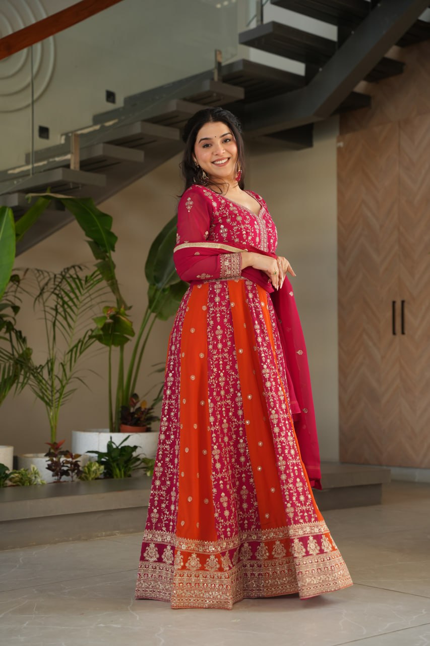 Party Wear Beautiful Look Gown And Dupatta