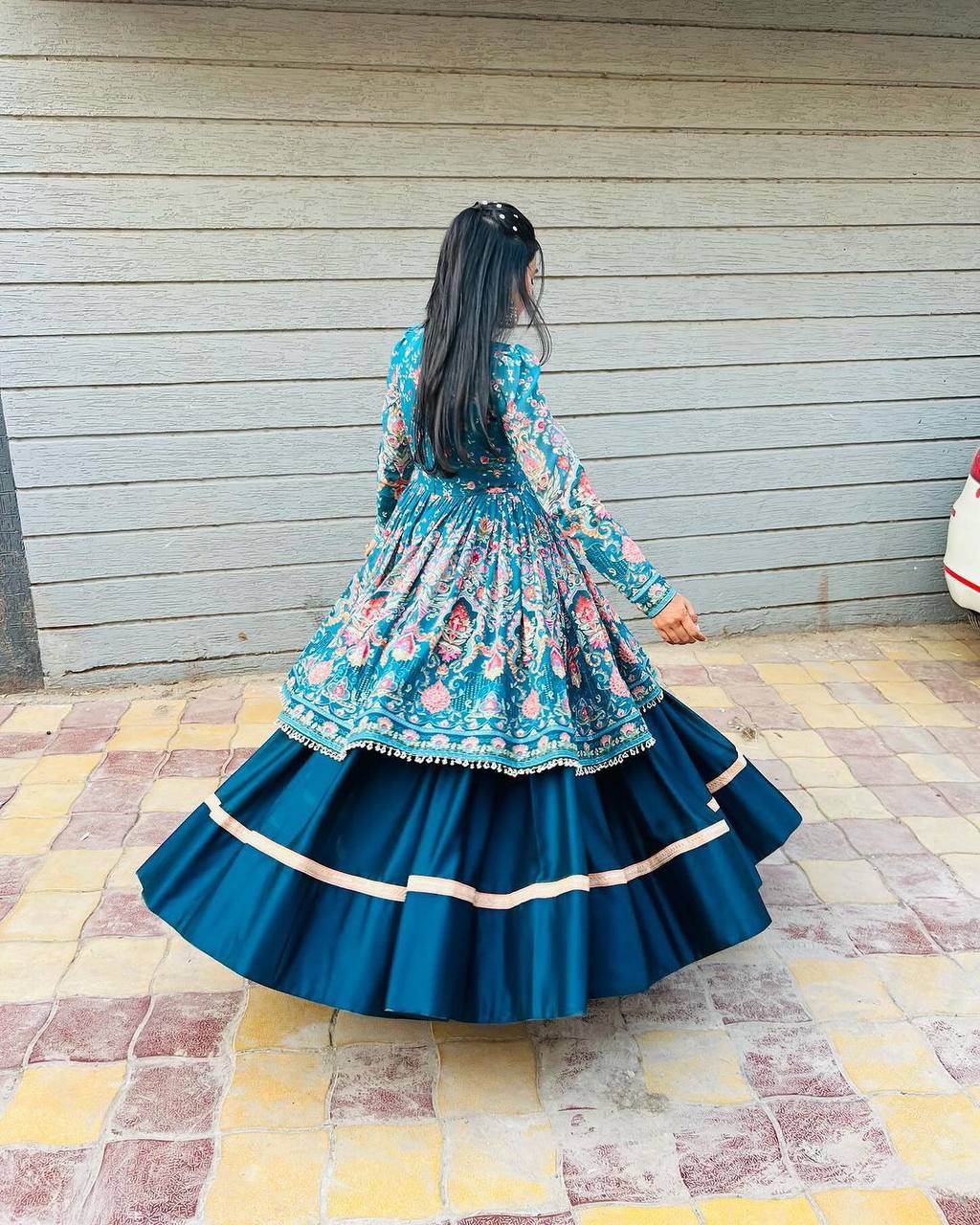 Designer Look Beautiful Lehenga And Printed Top