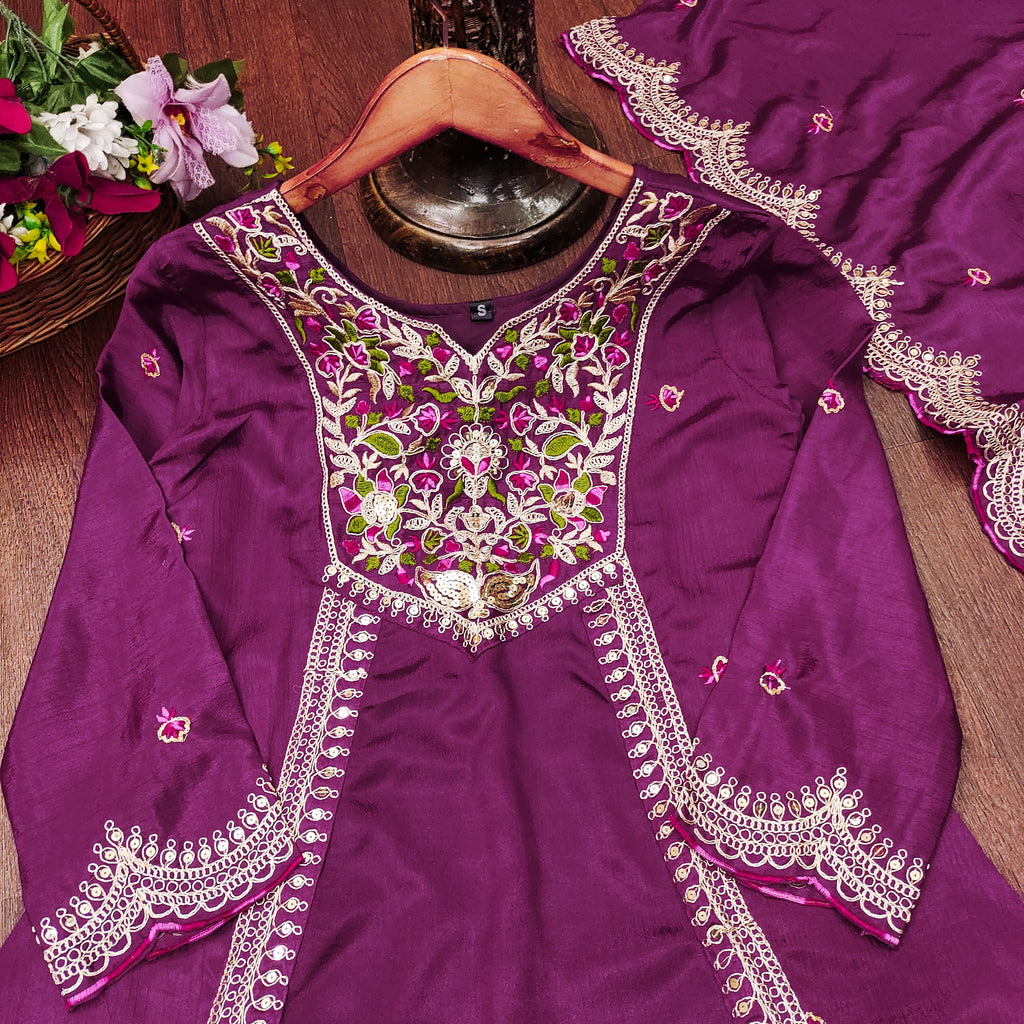 Designer Party Wear Gown With Coding Sequence Embroidered Work