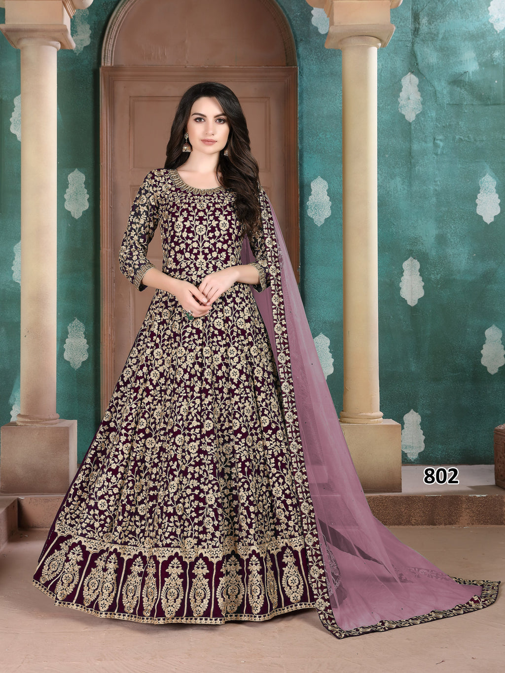Party Wear Designer Gown, Bottom And Dupatta