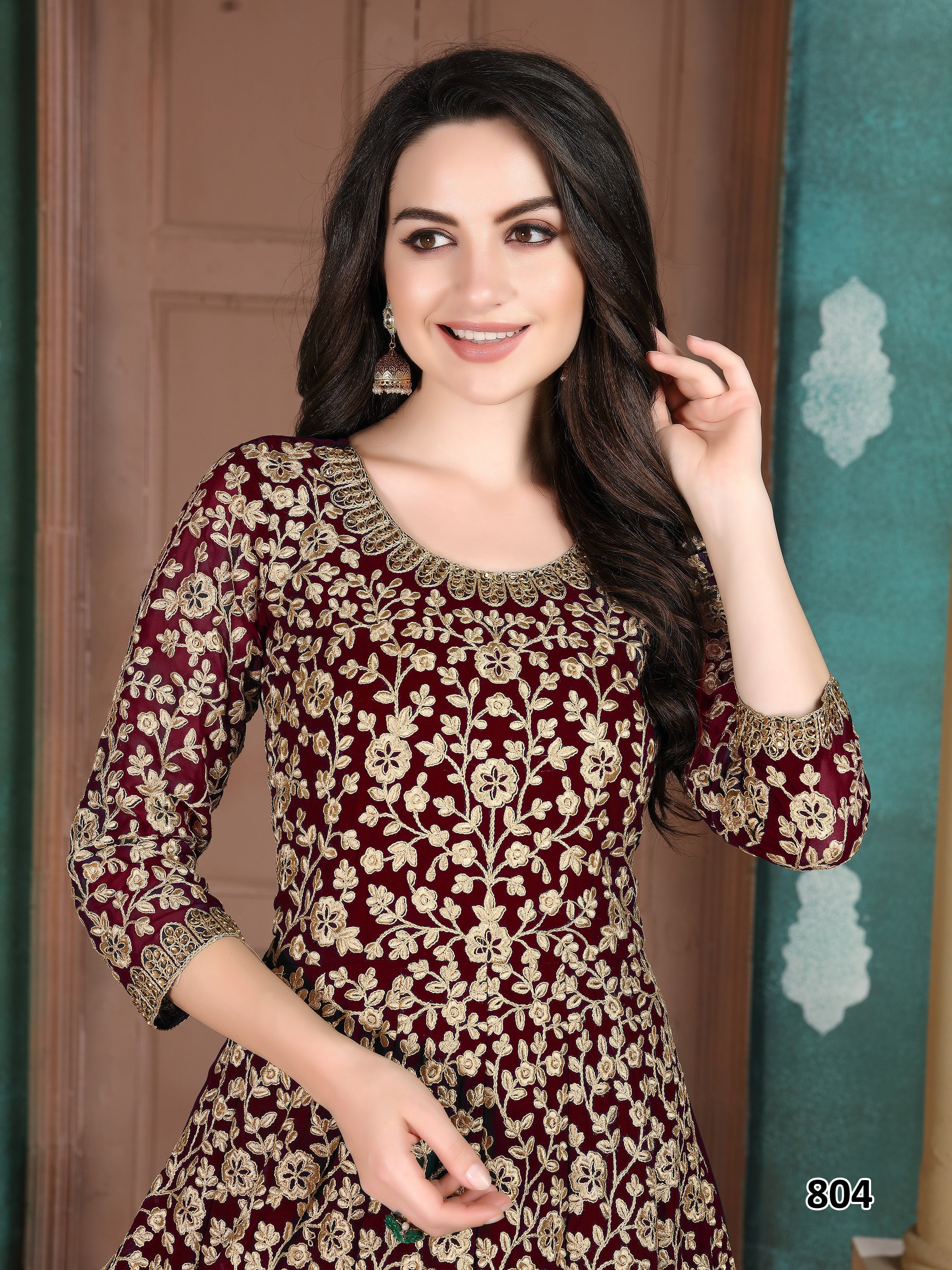 Party Wear Designer Gown, Bottom And Dupatta