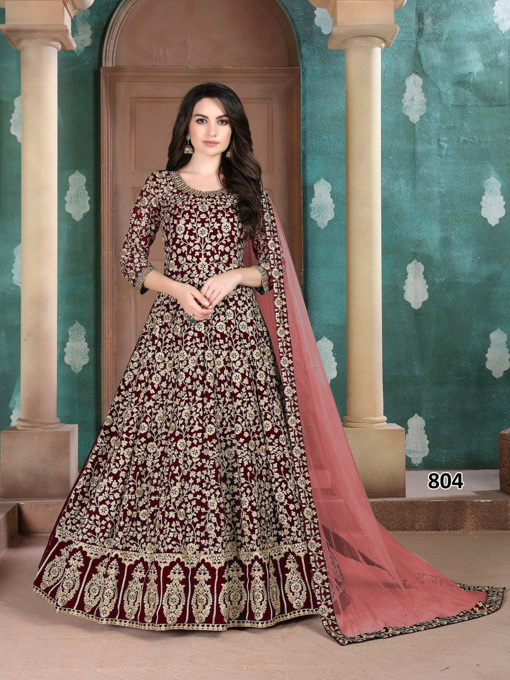 Party Wear Designer Gown, Bottom And Dupatta
