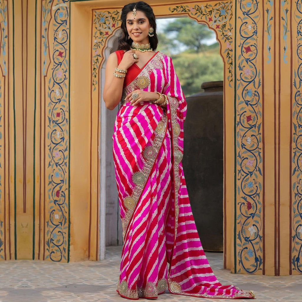 Beautiful Saree With Designer Embroidery Work