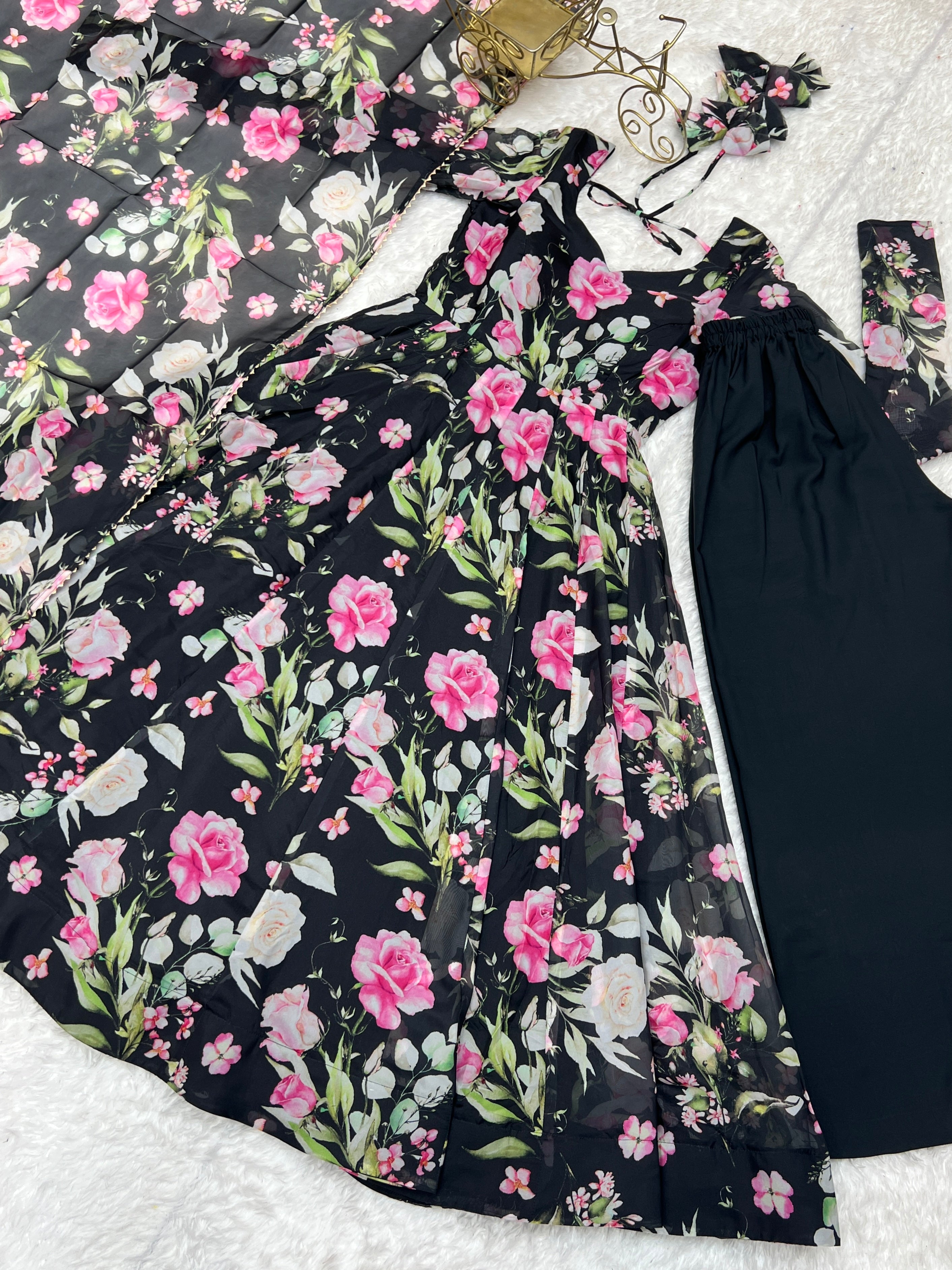 Beautiful Party Wear Anarkali Gown With Dupatta