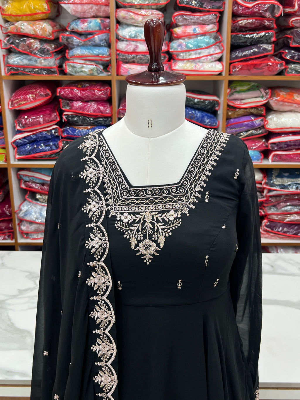 Beautiful Party Wear Anarkali Gown With Pent And Dupatta