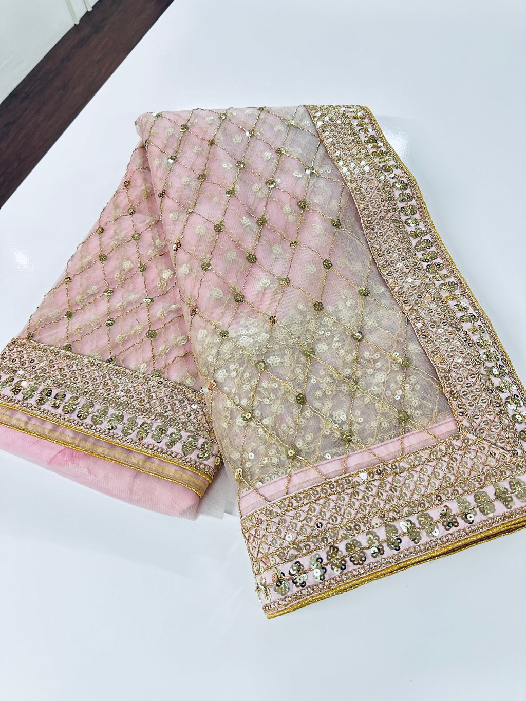 Party Wear Designer Saree With Sequence & Dori Work