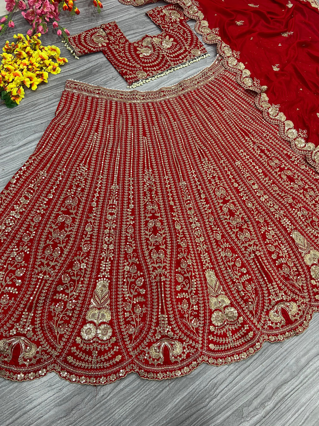 Designer Party Wear Lehenga Choli With Beautiful Thread Embroidery Work