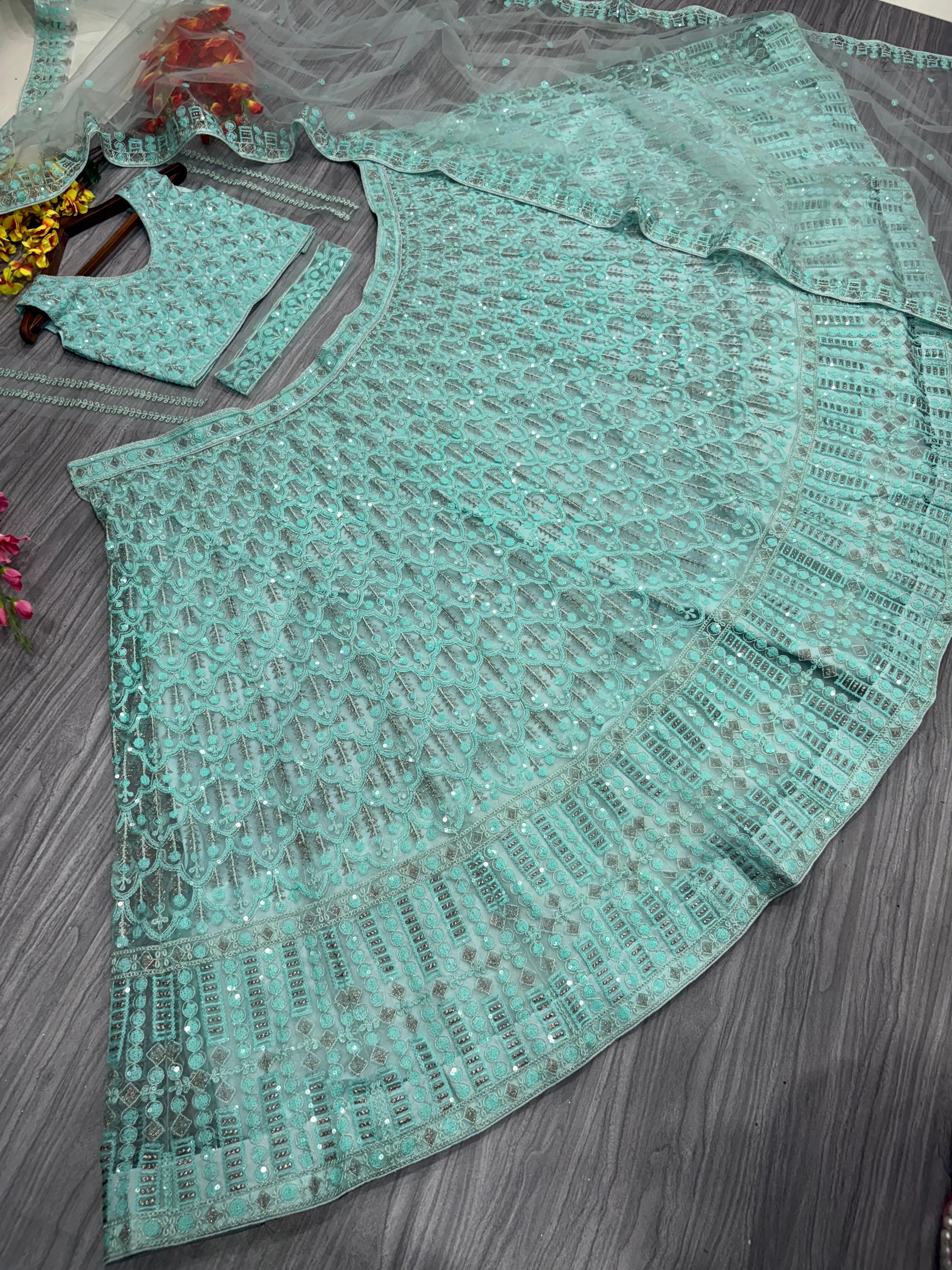 Party Wear Beautiful Lehenga Choli With Waist Belt