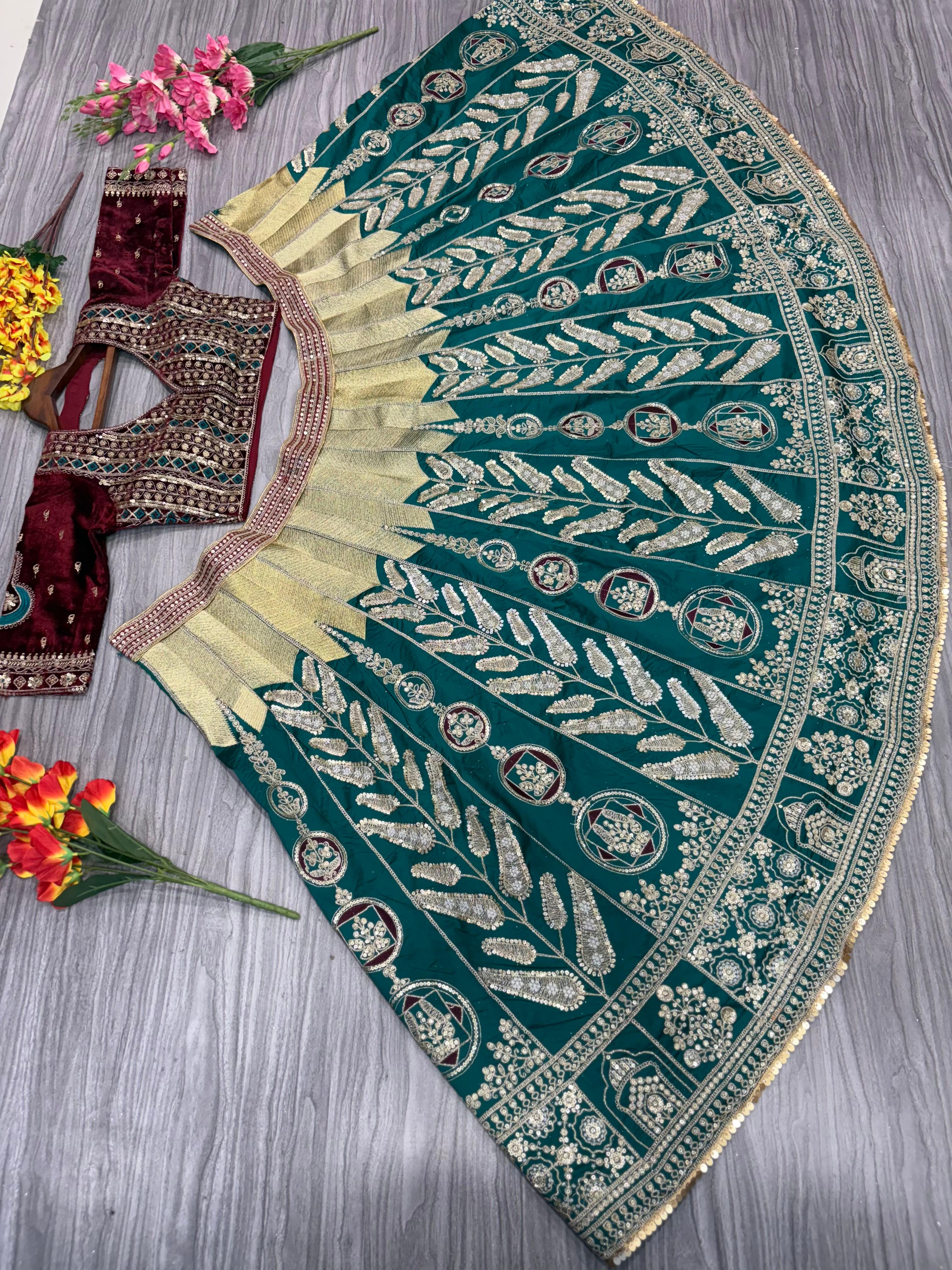 Designer Party Wear Lehenga Choli With Beautiful Thread Work