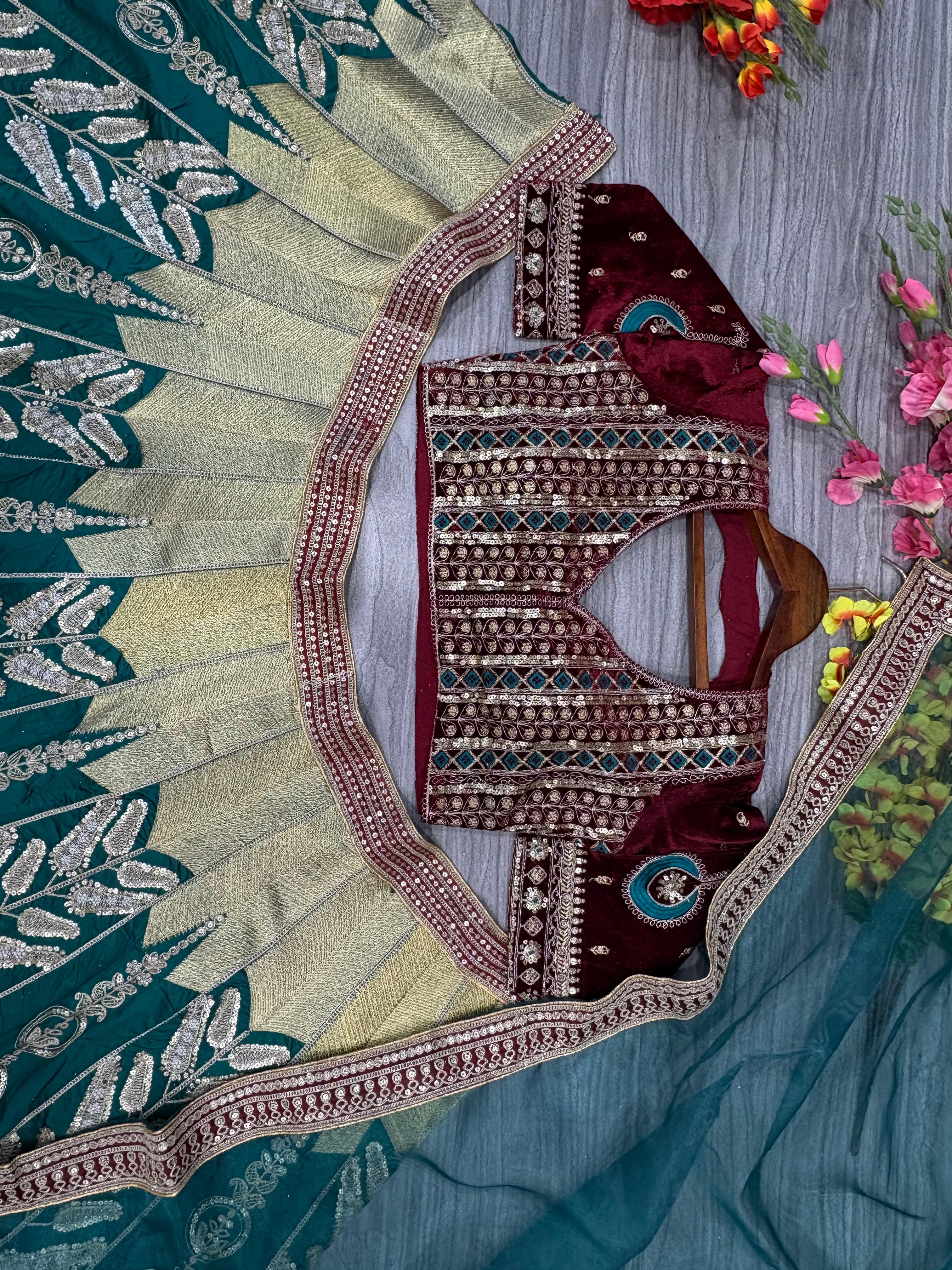 Designer Party Wear Lehenga Choli With Beautiful Thread Work