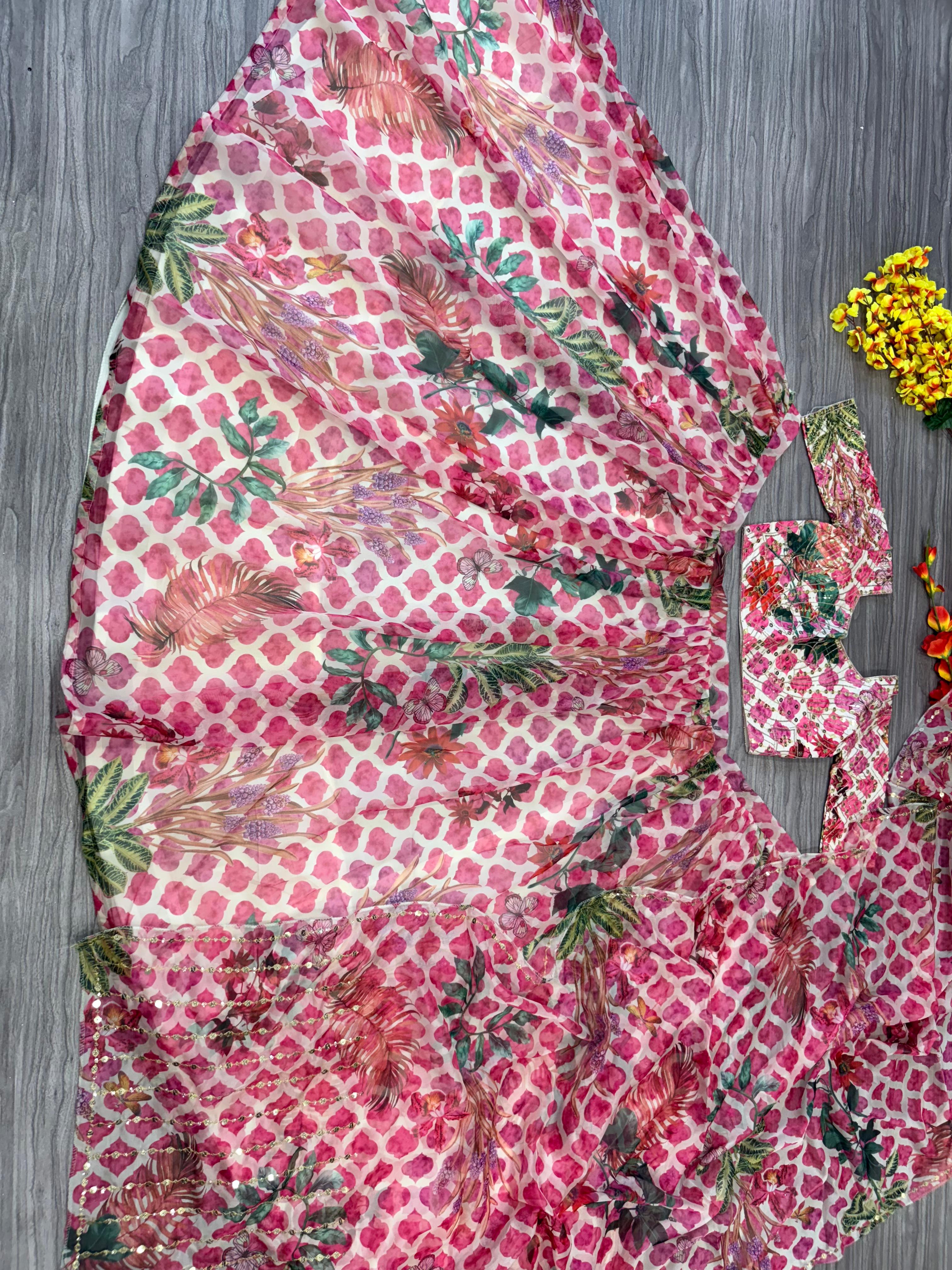 Party Wear Designer Lehenga Choli With Beautiful Floral Print