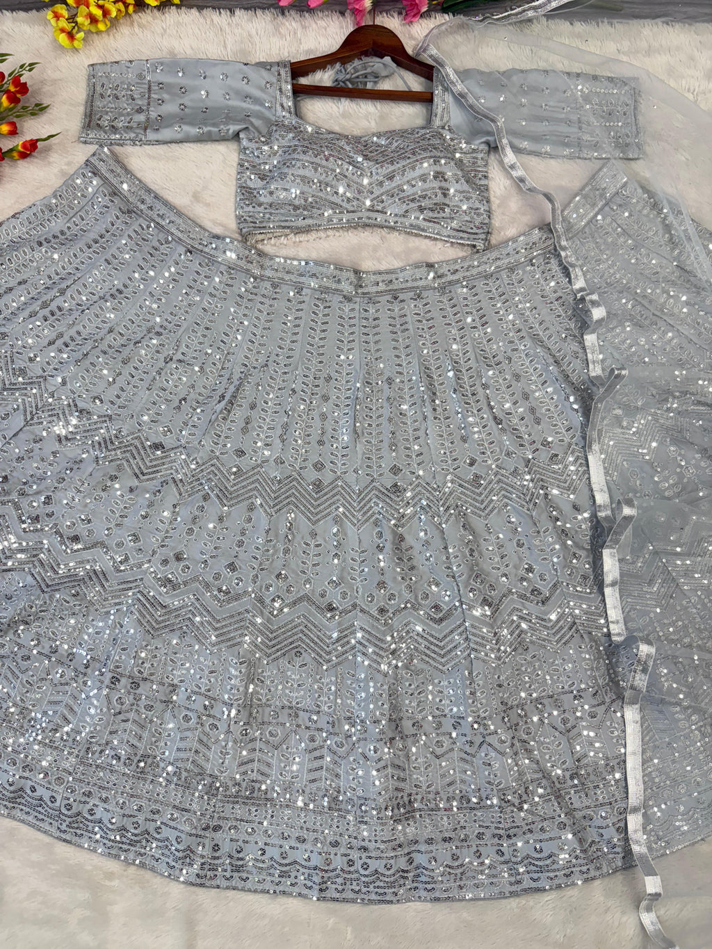 Beautiful Most Trending Lehenga Choli  With Beautiful Embroidery