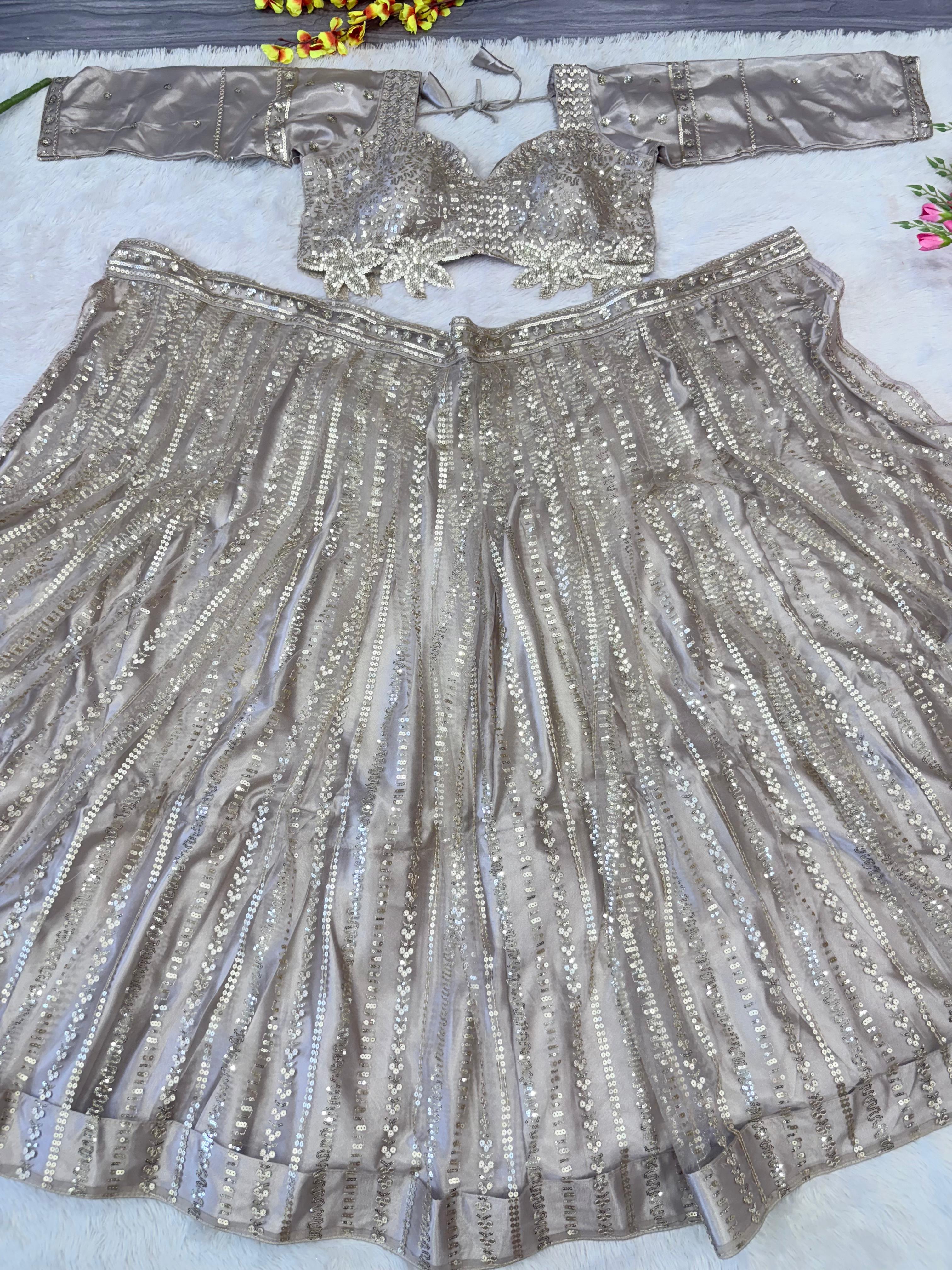 Most Trending Fish Cut Style Lehenga Choli With Zari Work