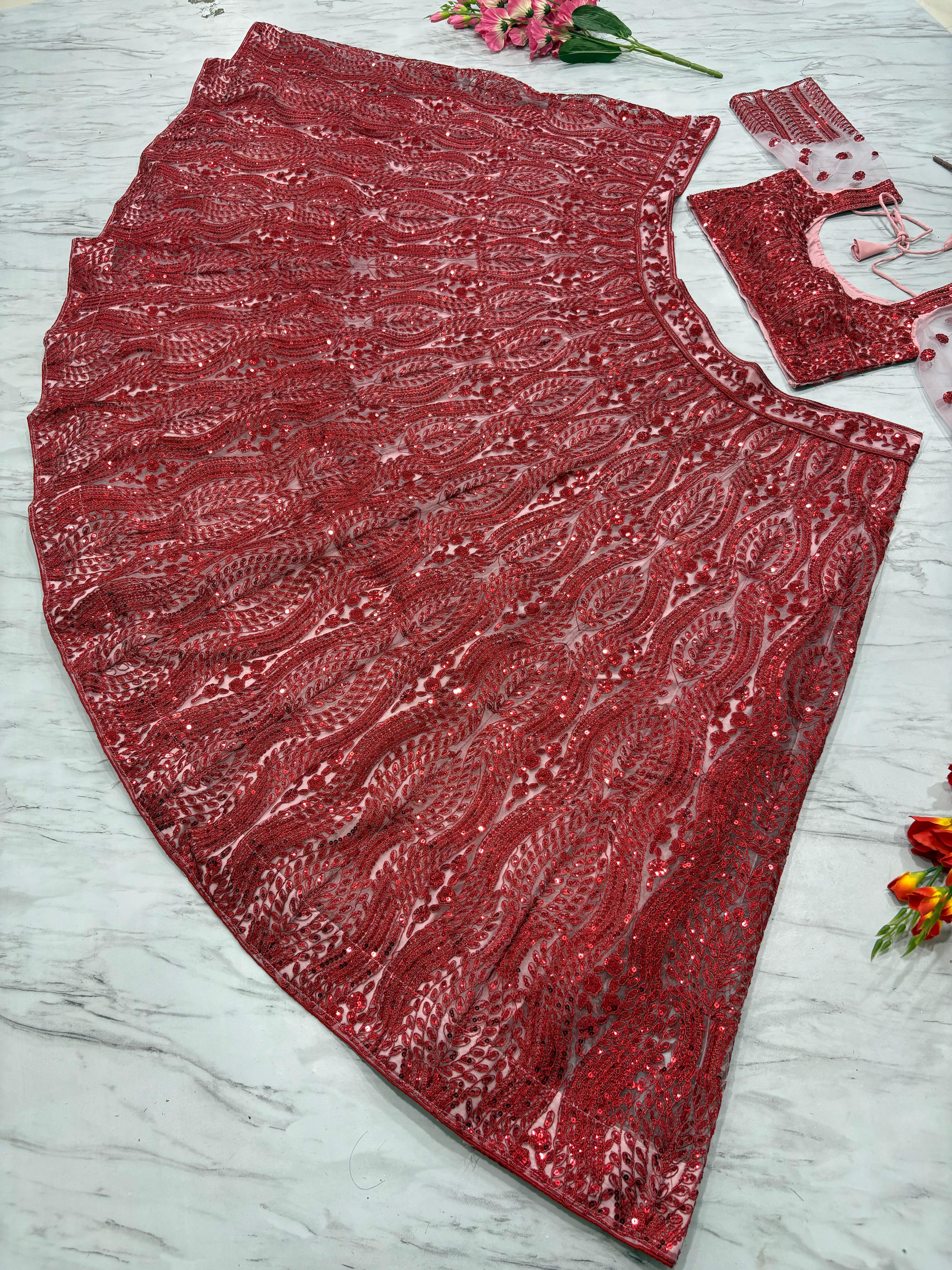 Designer Most Trending Lehenga Choli With Beautiful Thread Embroidery