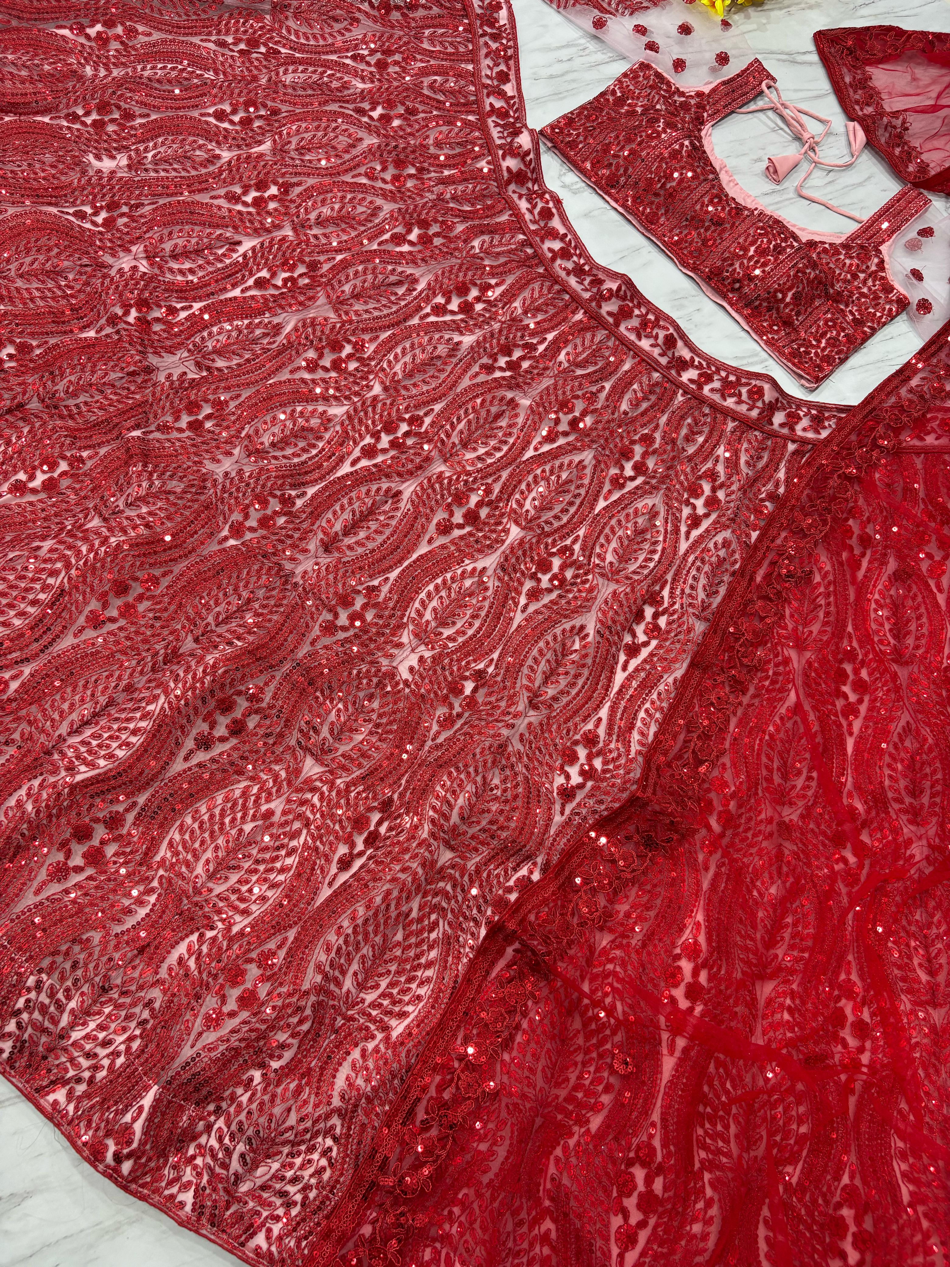 Designer Most Trending Lehenga Choli With Beautiful Thread Embroidery