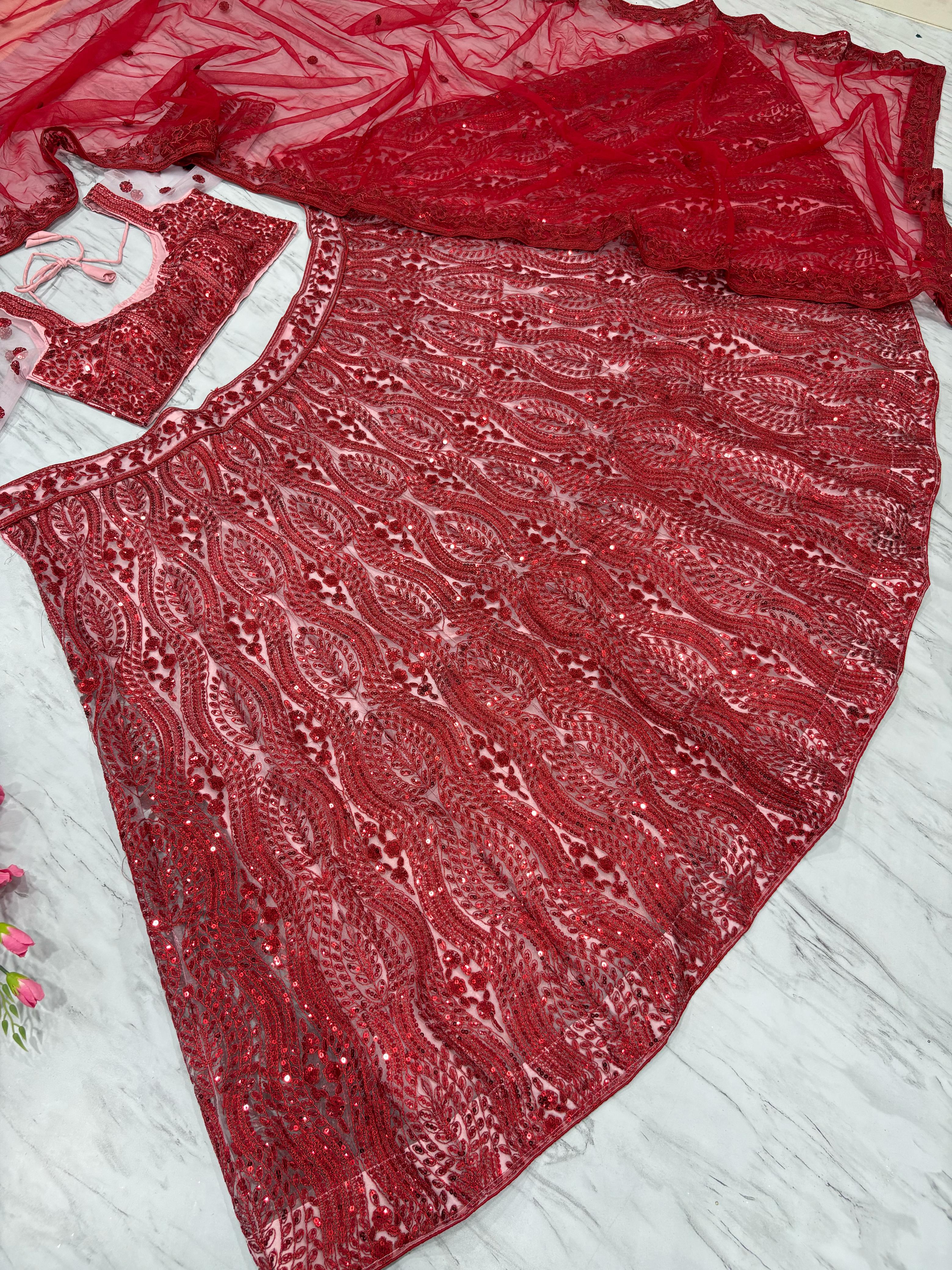 Designer Most Trending Lehenga Choli With Beautiful Thread Embroidery