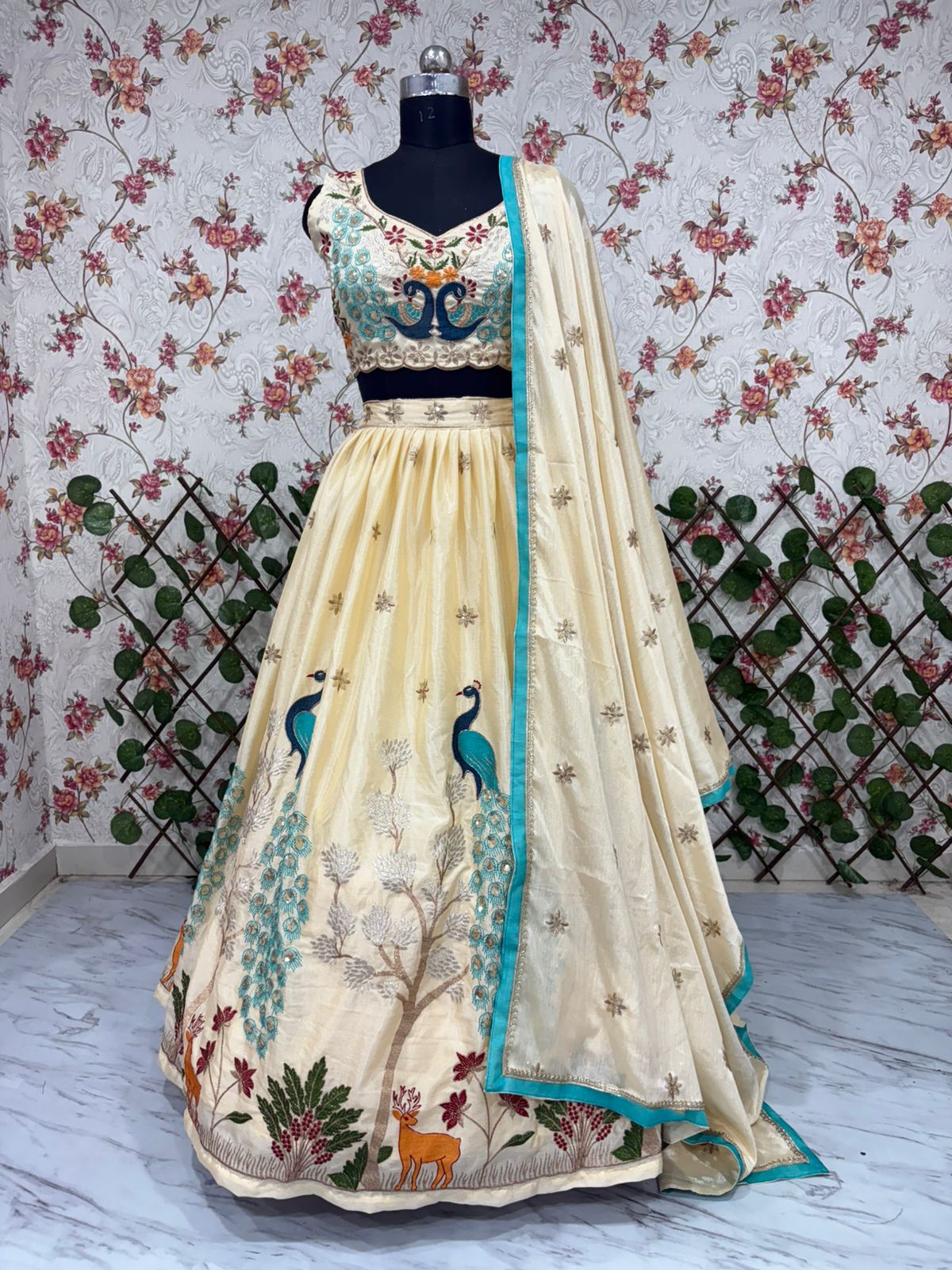Designer Lehenga Choli With Beautiful Multi Thread Embroidery