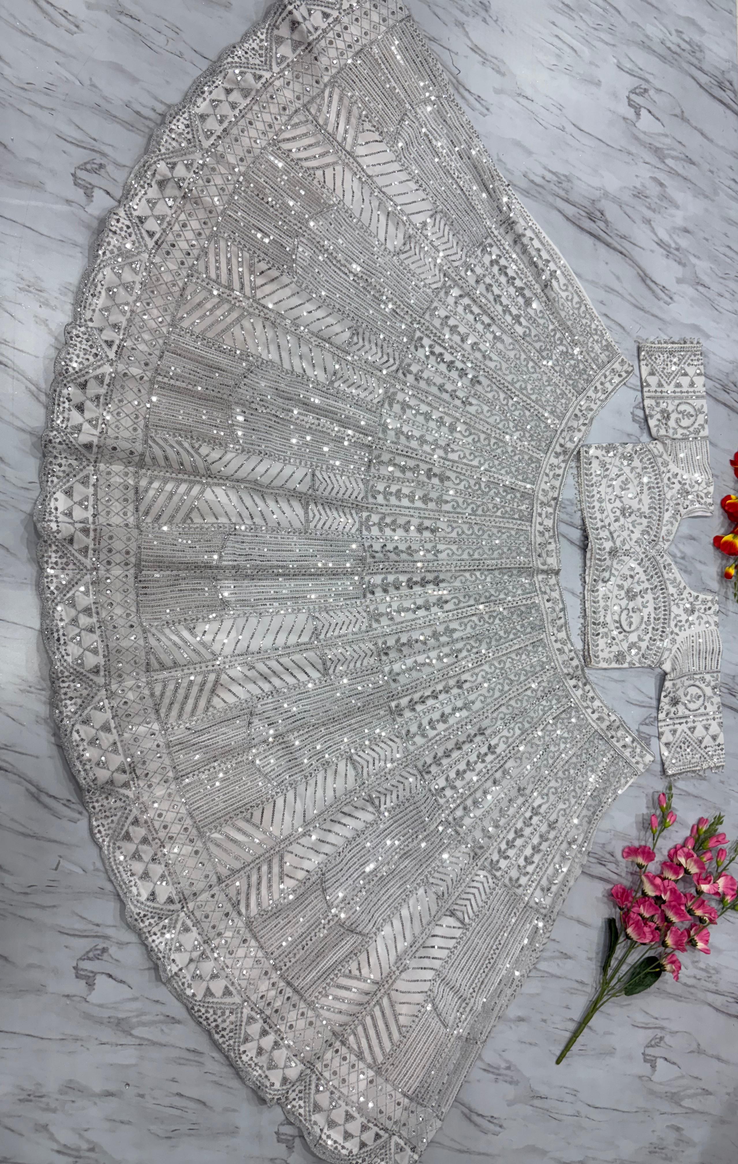 Designer Lehenga Choli With Beautiful Thread Embroidery ,Dori Work