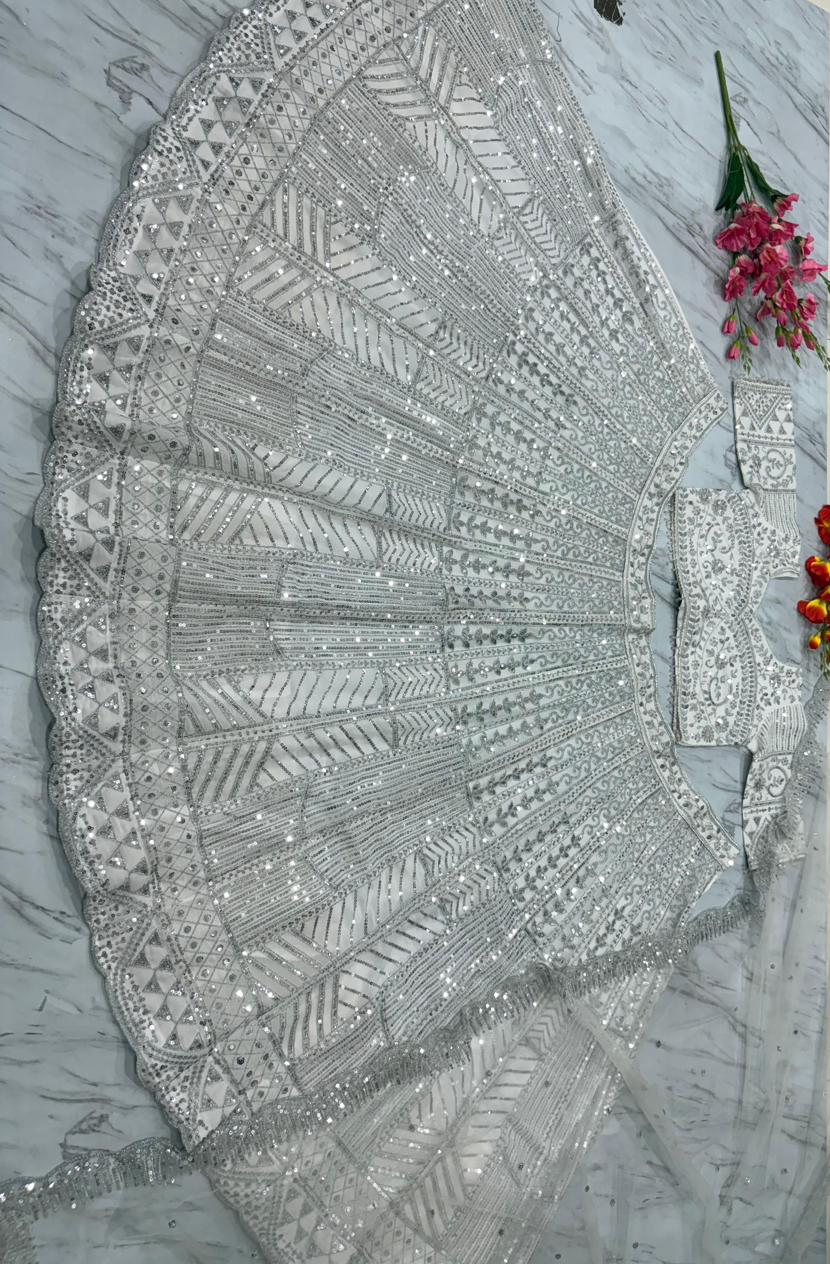 Designer Lehenga Choli With Beautiful Thread Embroidery ,Dori Work