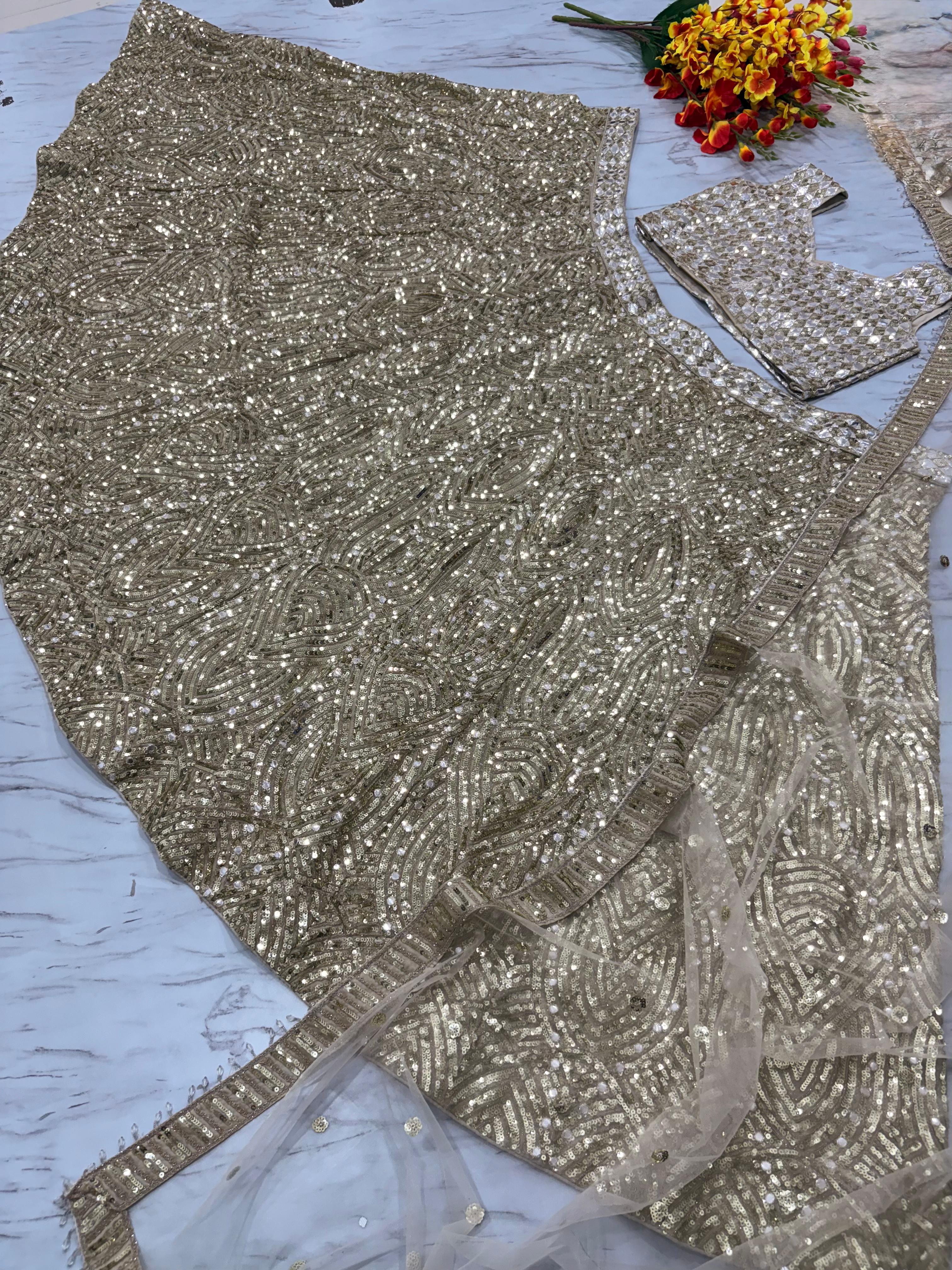 Designer Lehenga Choli With Beautiful Thread Embroidery Work