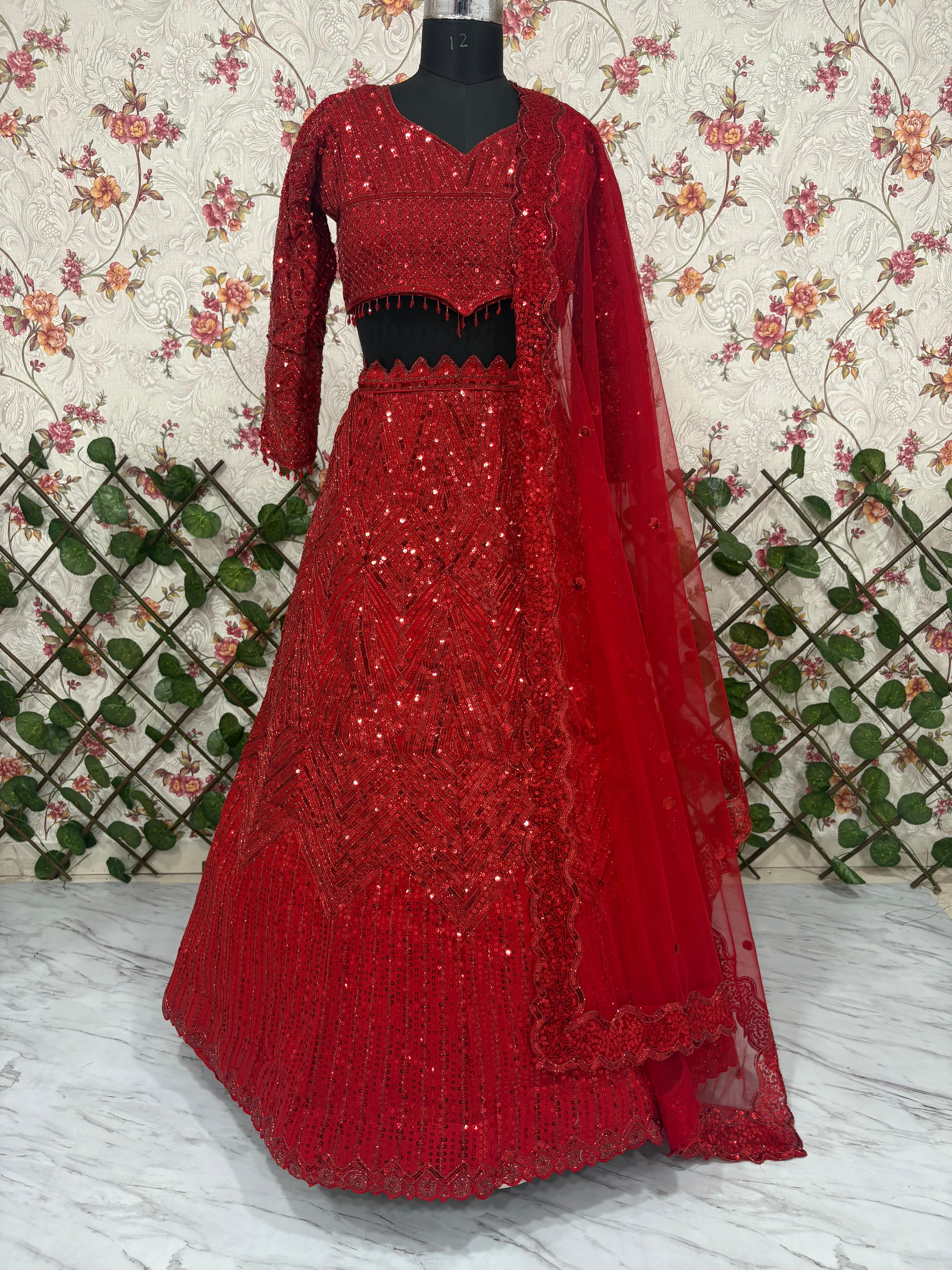 Designer Lehenga Choli With Beautiful Thread Embroidery ,Dori Work