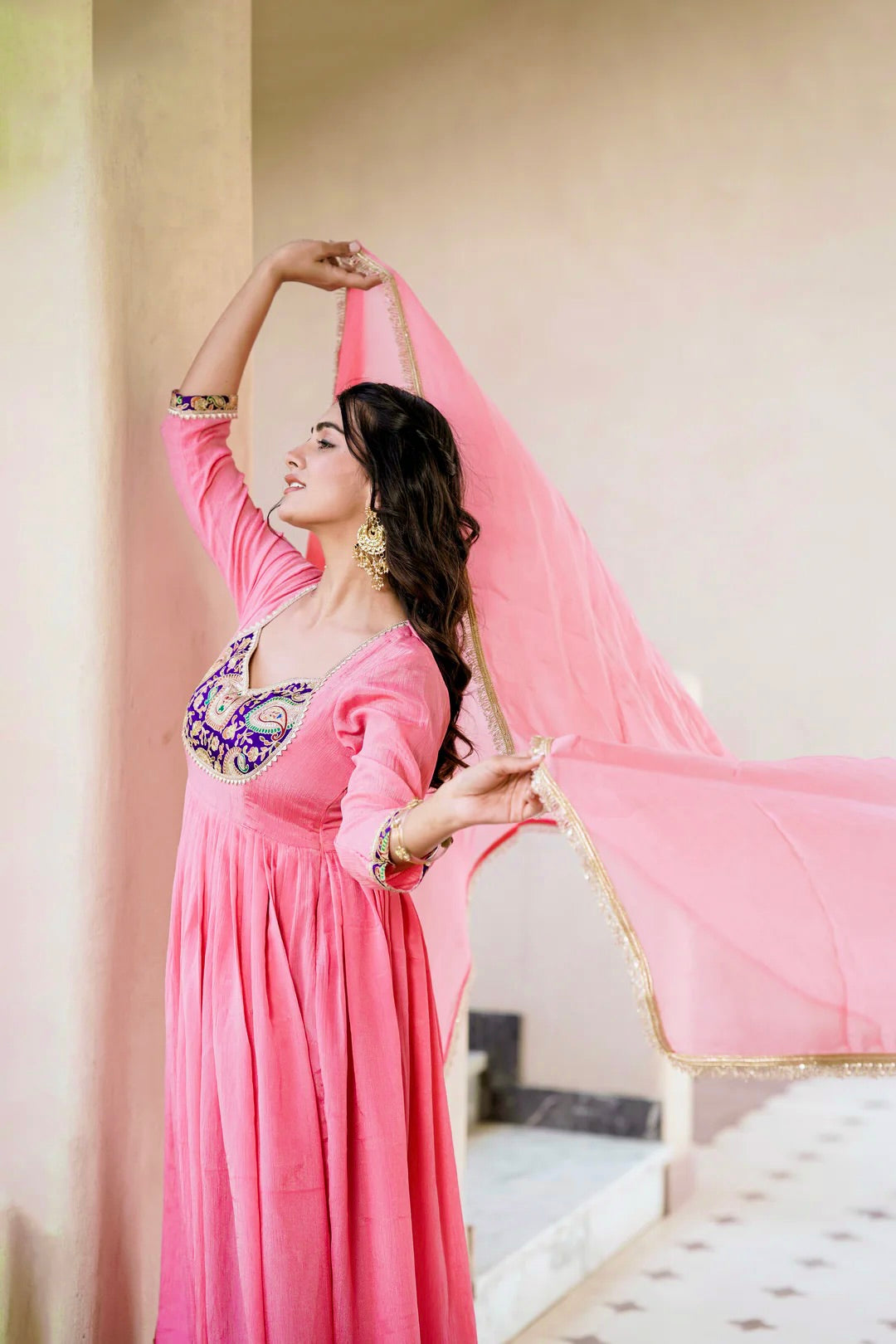 Designer Party Wear Look Gown, Bottom And Dupatta