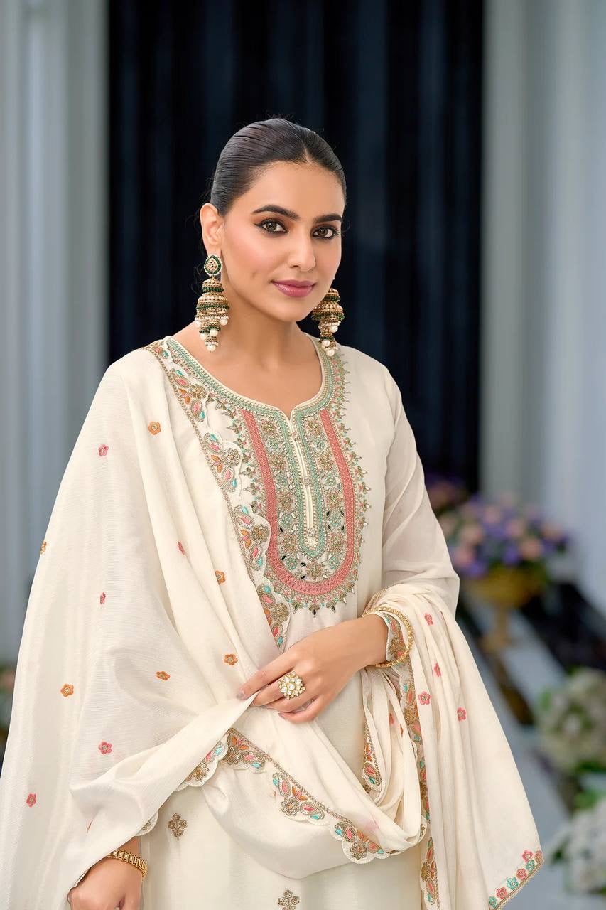 डिज़ाइनर पार्टी वियर लुक फैंसी टॉप-दुपट्टा और शरारा