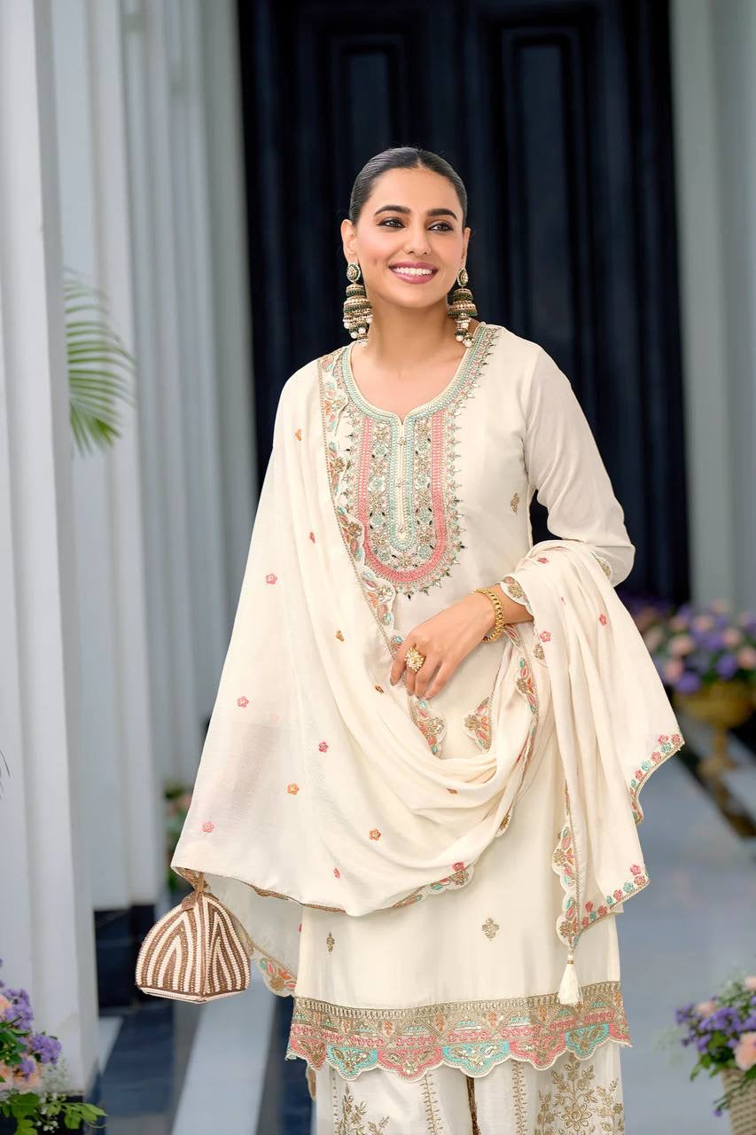 डिज़ाइनर पार्टी वियर लुक फैंसी टॉप-दुपट्टा और शरारा