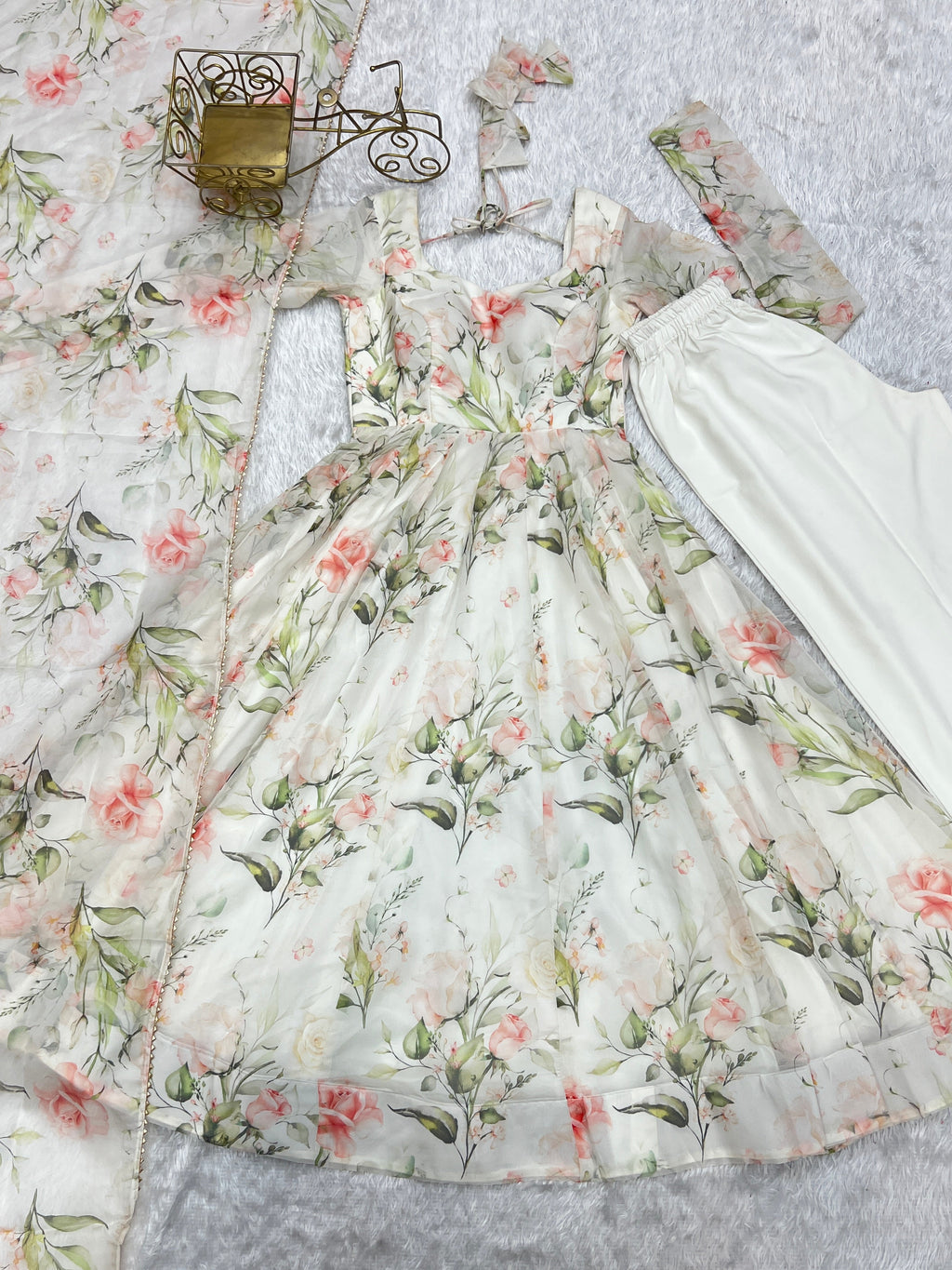 Beautiful Party Wear Anarkali Gown With Dupatta