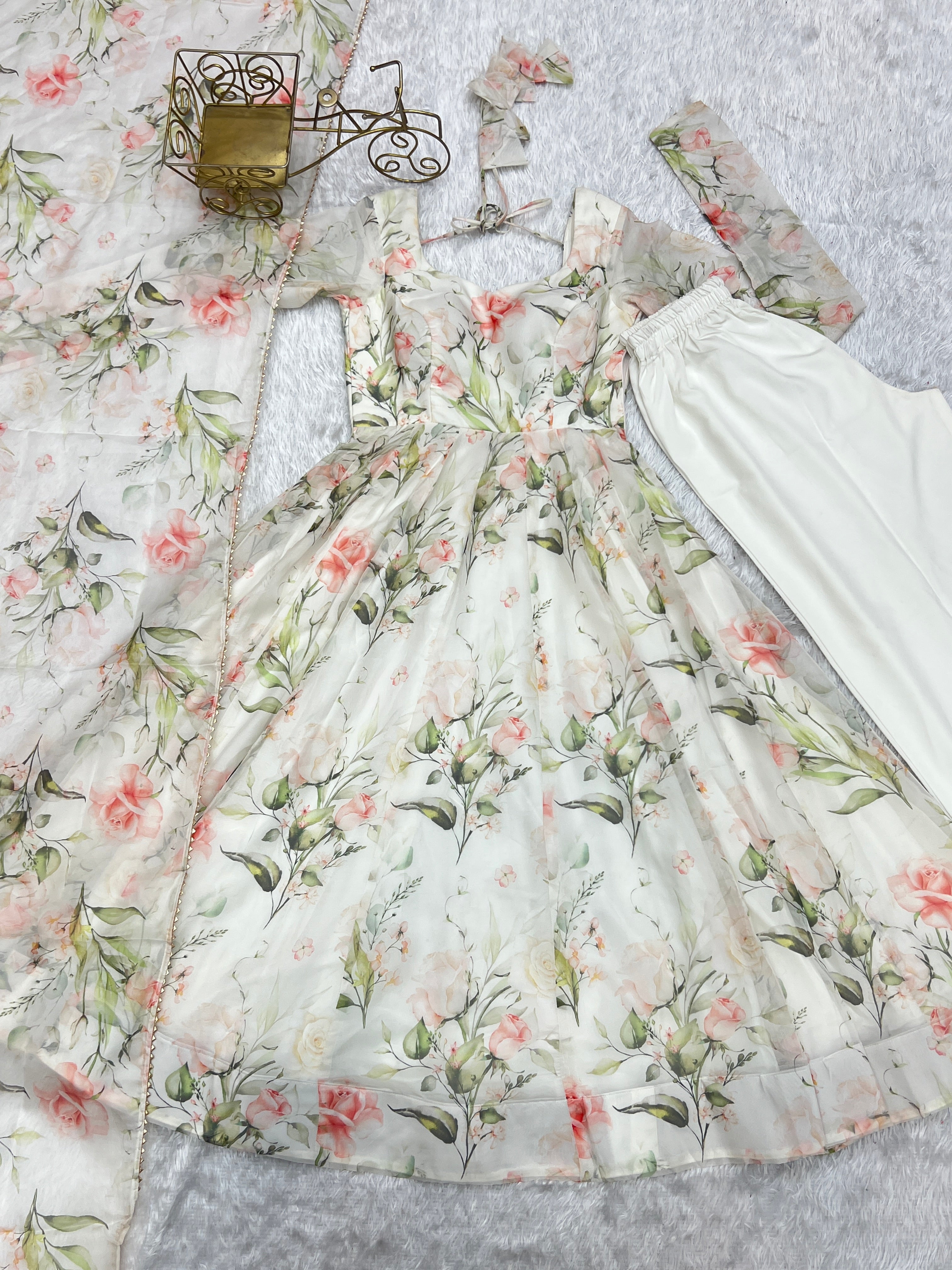 Beautiful Party Wear Anarkali Gown With Dupatta