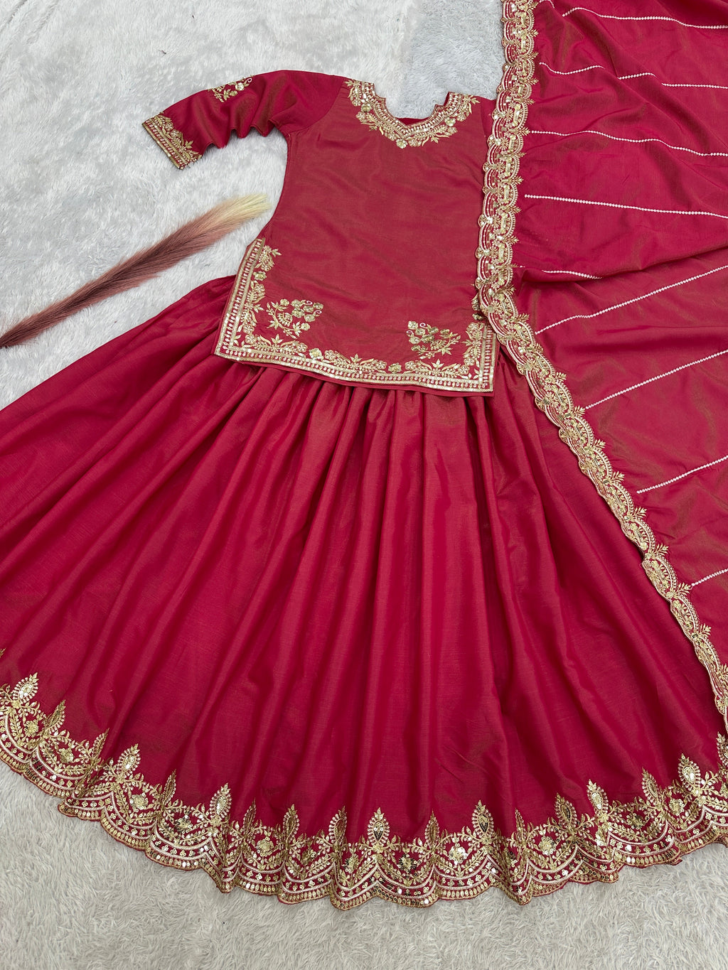 Beautiful Top - Lehenga With Embroidery And Sequins Work