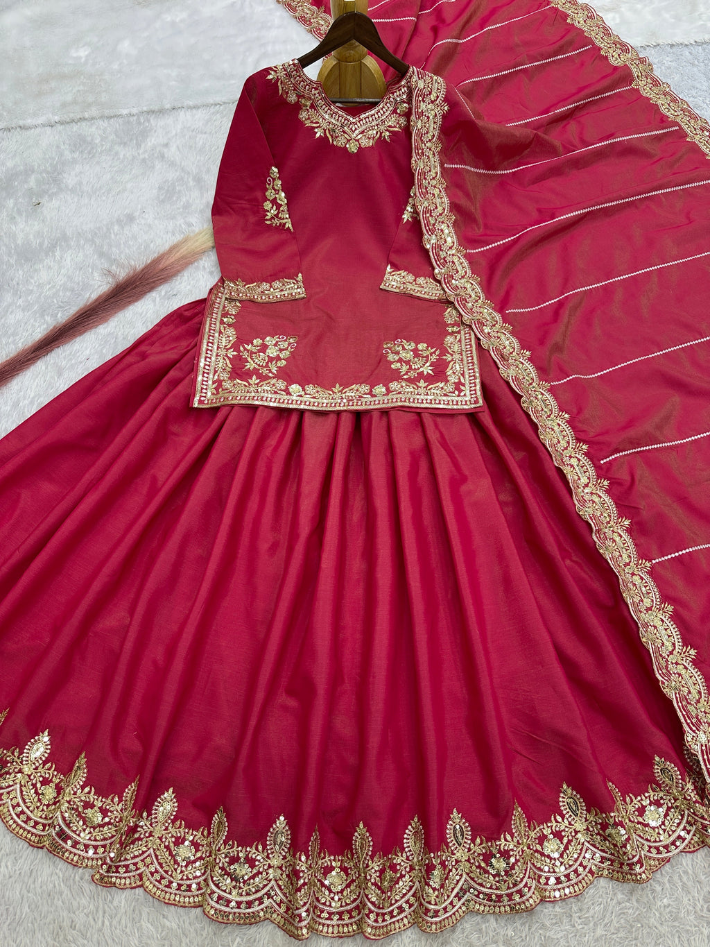 Beautiful Top - Lehenga With Embroidery And Sequins Work